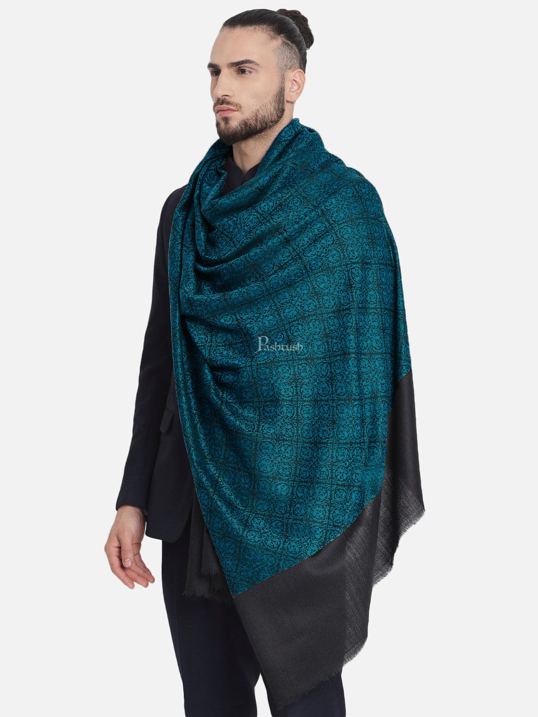 Pashtush Mens Woven Paisley, Extra Soft Fine Wool Stole - Image 4
