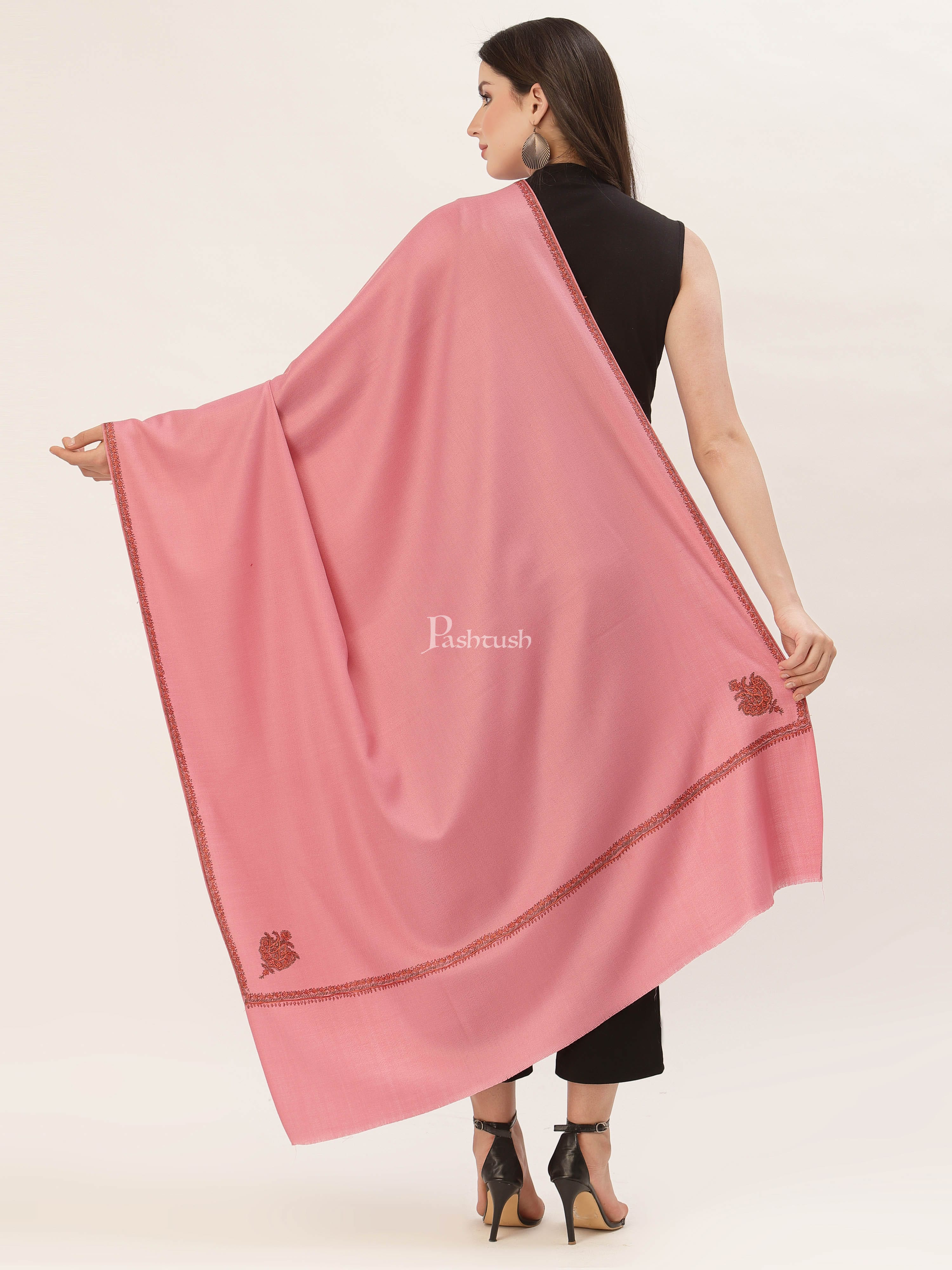 Pashtush Womens 100% Hand Embroidery Shawl Woollen Kingri - Image 4