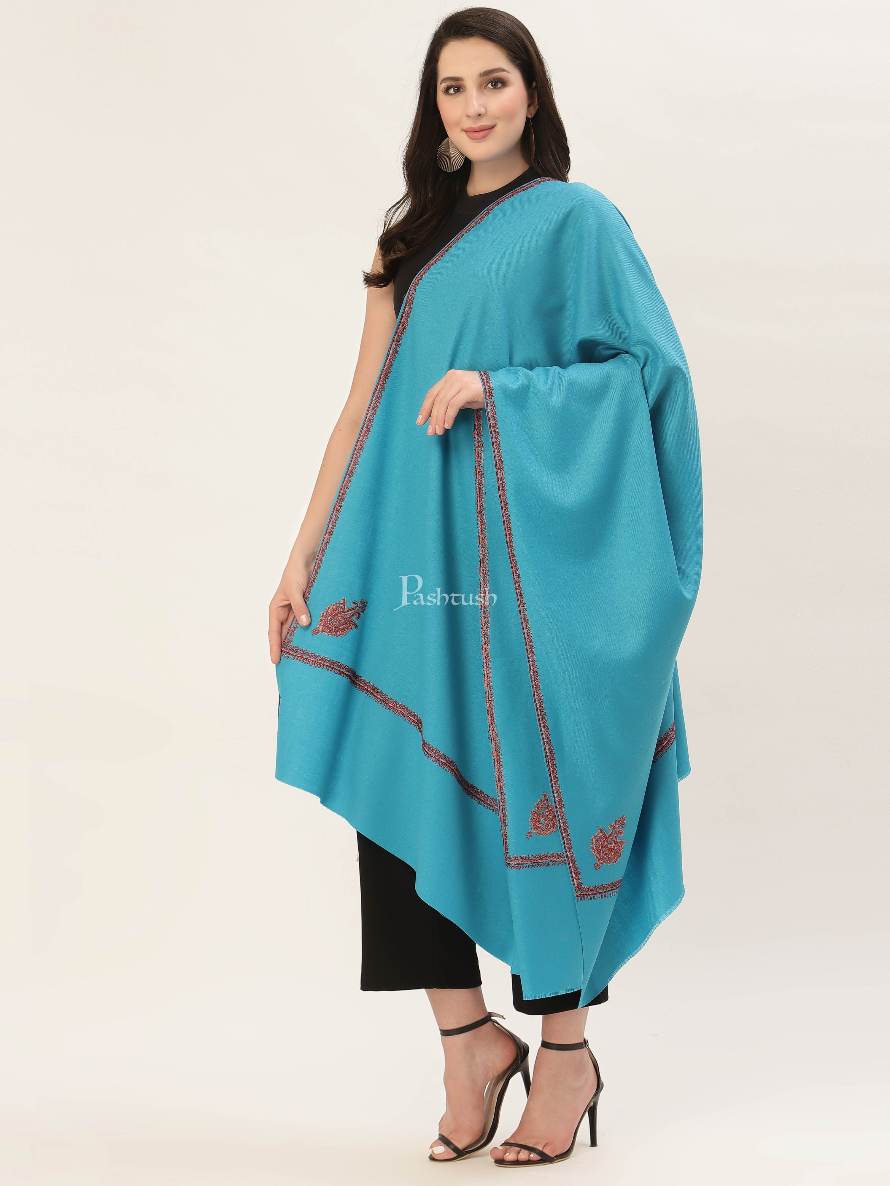 Pashtush Womens 100% Hand Embroidery Shawl Woollen Kingri - Image 5