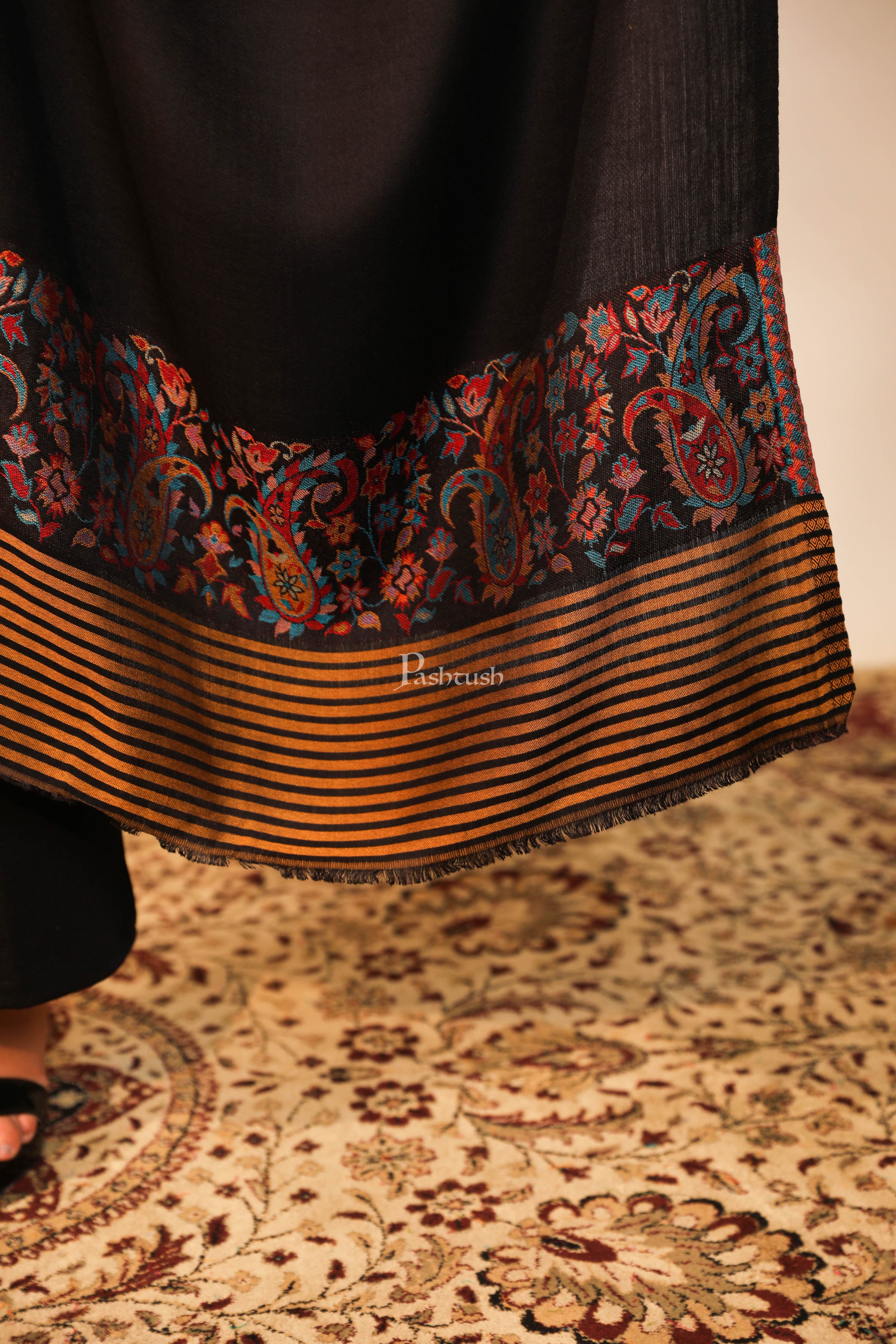 Pashtush Women's Antique Scarf, Extra Soft Bamboo Stole - Image 5