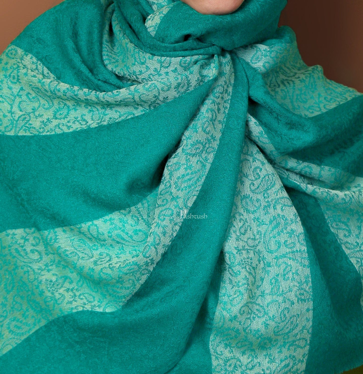 Pashtush Women's Reversible Stole, Scarf With Stripes - Image 2
