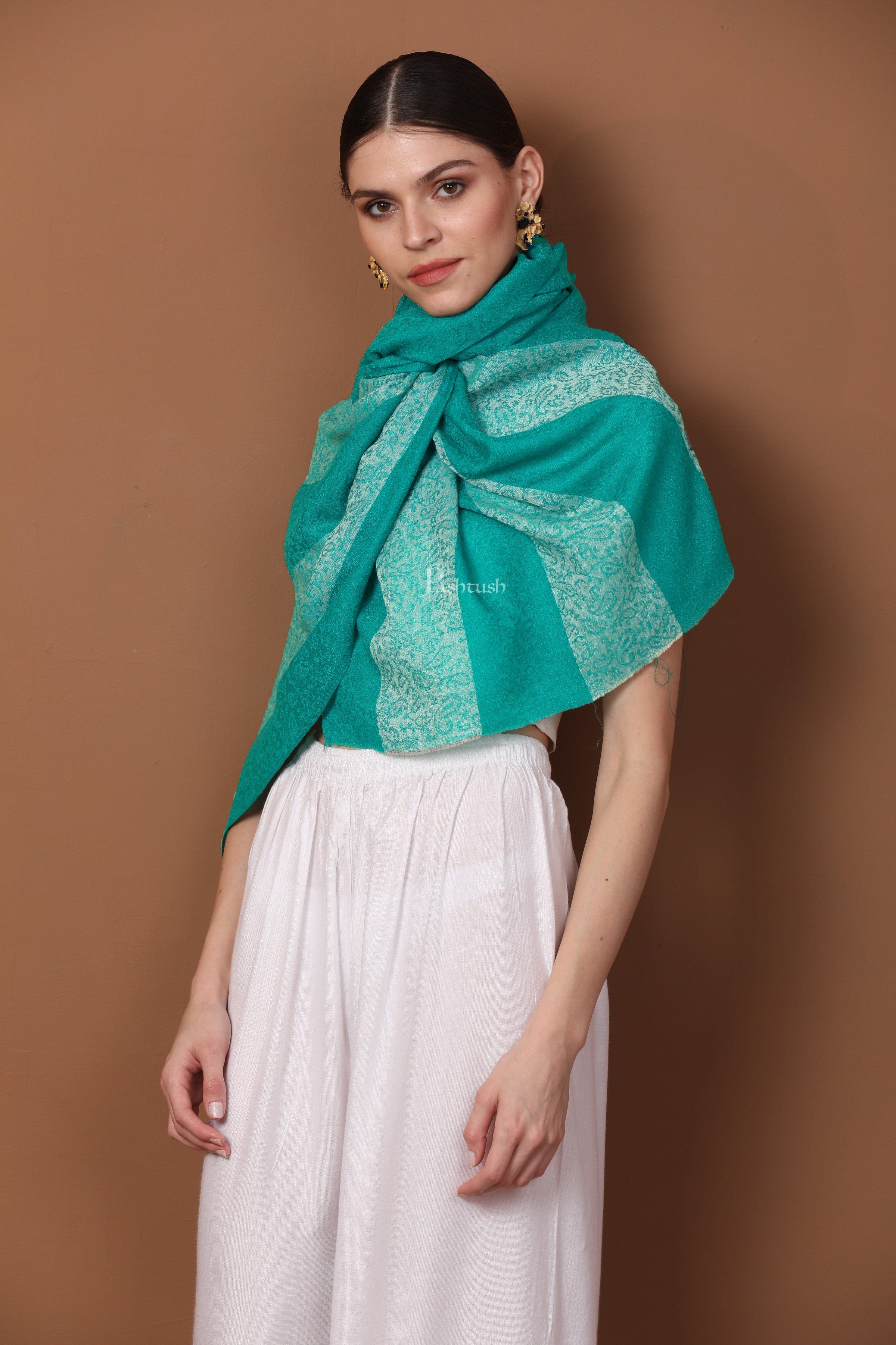 Pashtush Women's Reversible Stole, Scarf With Stripes - Image 6