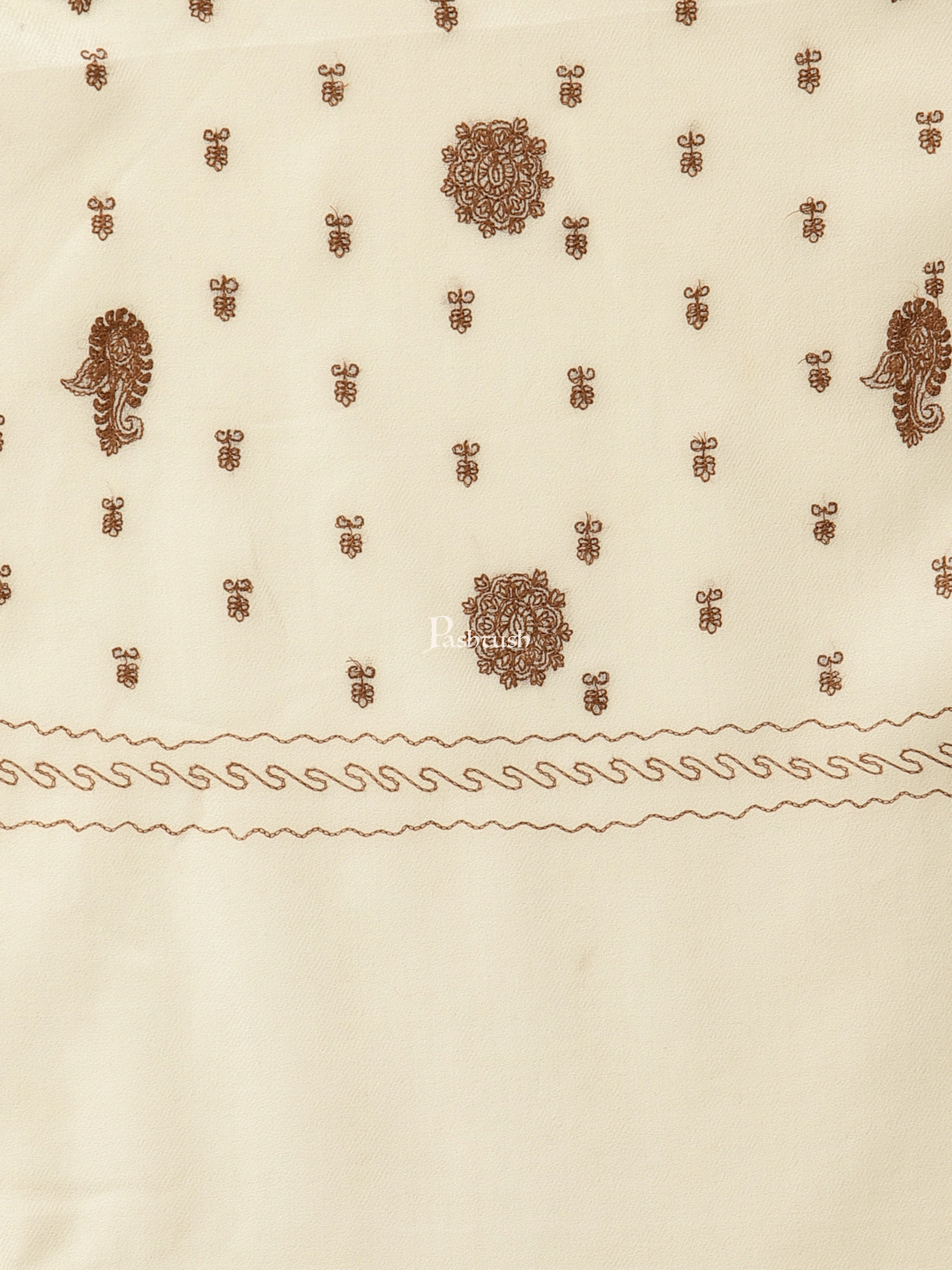 Pashtush Womens Shawl With Tone On Tone Embroidery, Soft, Warm, Light Weight - Image 3