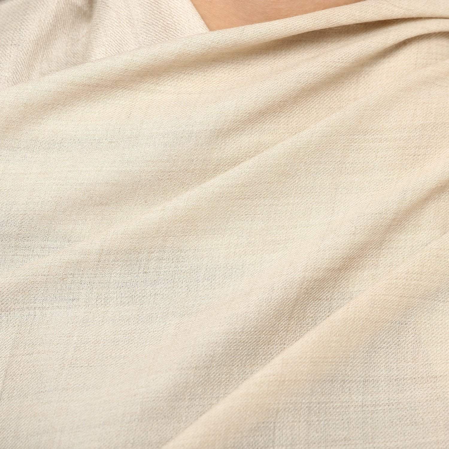Pashtush Women 100% Hand Embroidery Woollen Shawl, Beige - Image 2
