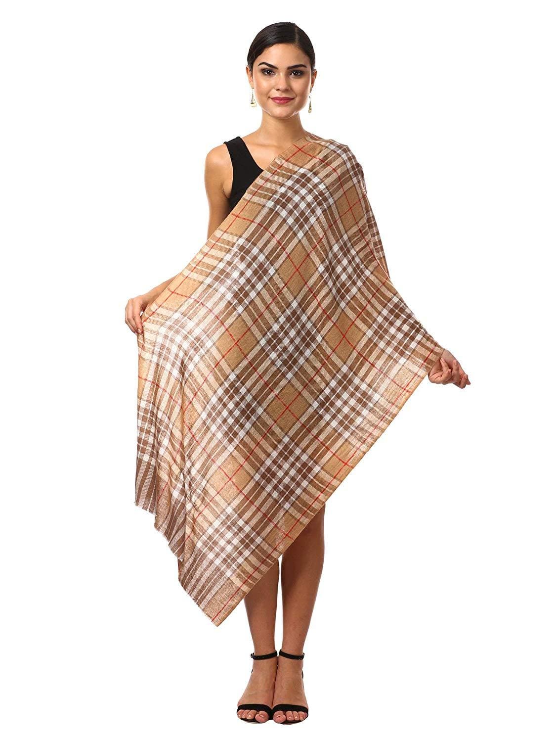 Pashtush Cashmere Wool Blended Muffler - Beige - Image 4