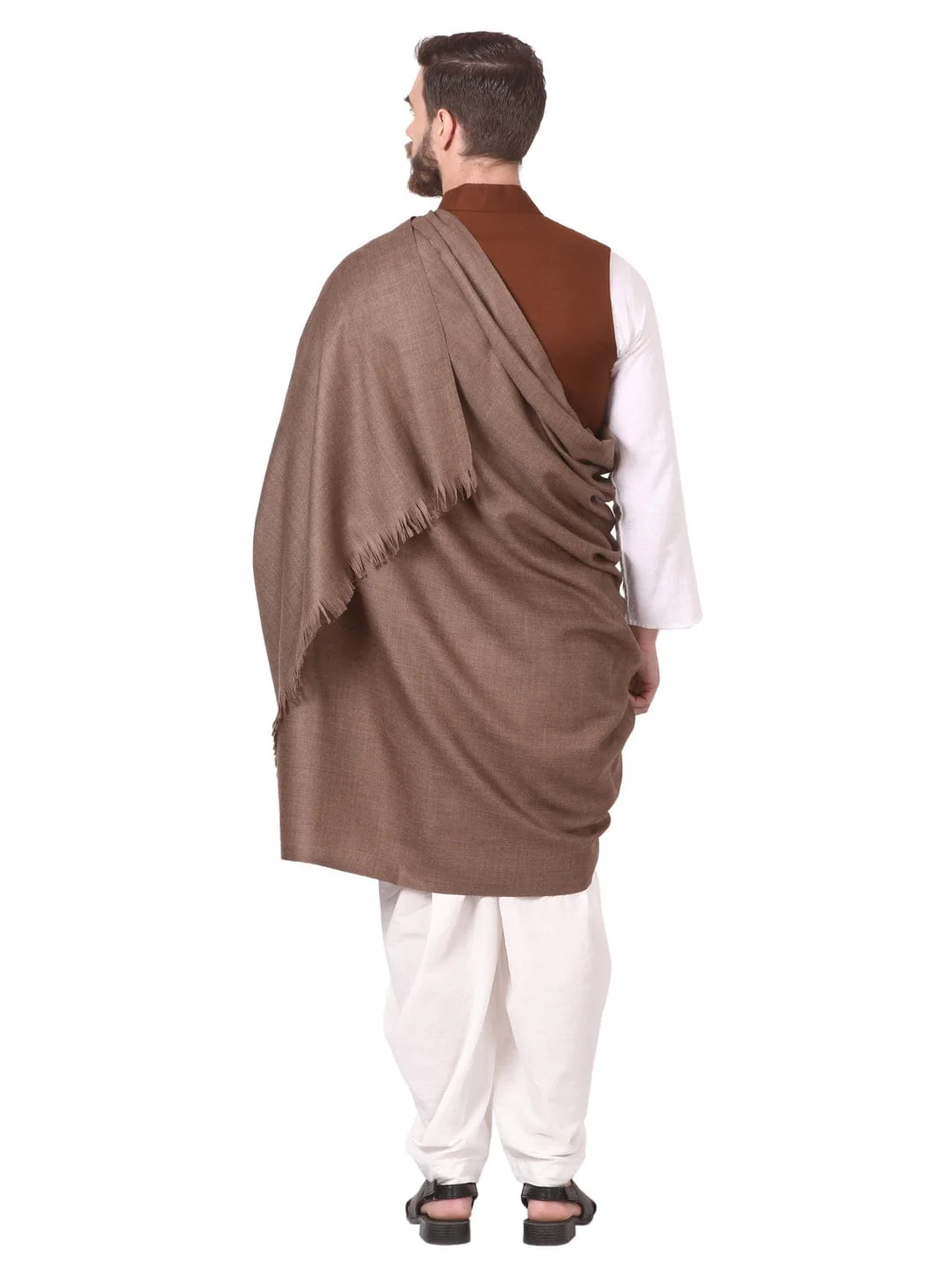 Pashtush His and Her Gift Set of 100% Pure Wool Shawls, Beige and Amber Red, Packaged in Keepsake Wooden Chester Gift Box - Image 8