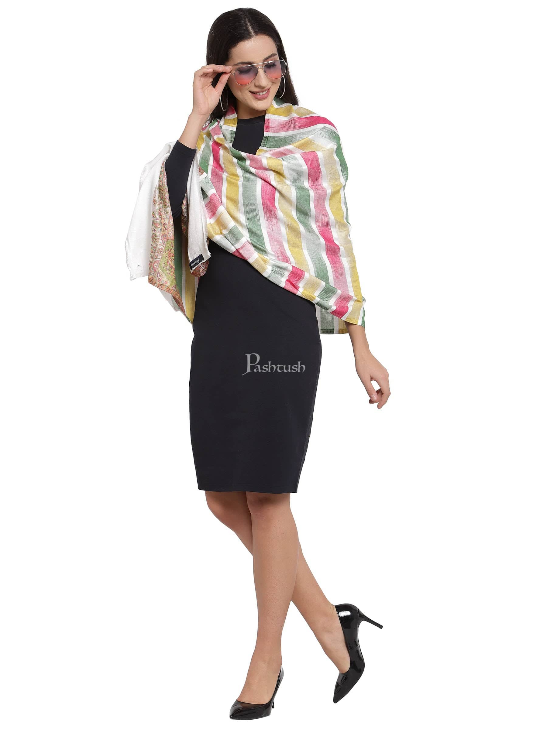 Pashtush His And Her Gift Set Of Bamboo Woven Stoles With Premium Gift Box Packaging, Multi color - Image 8