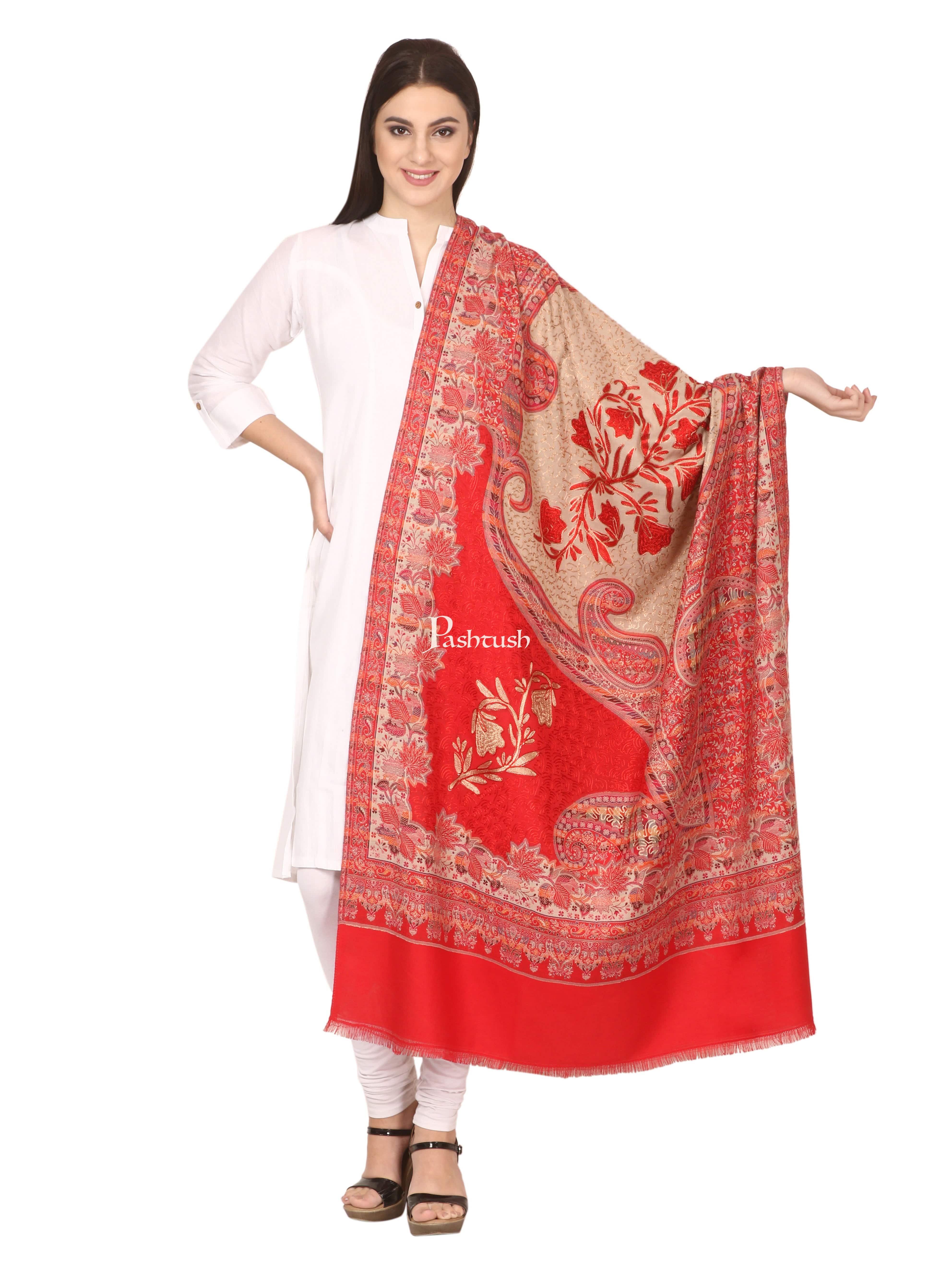 Pashtush His And Her Gift Set Of Fine Ethnic Palla Stole And Shawl With Premium Gift Box Packaging, Black and Beige - Image 12