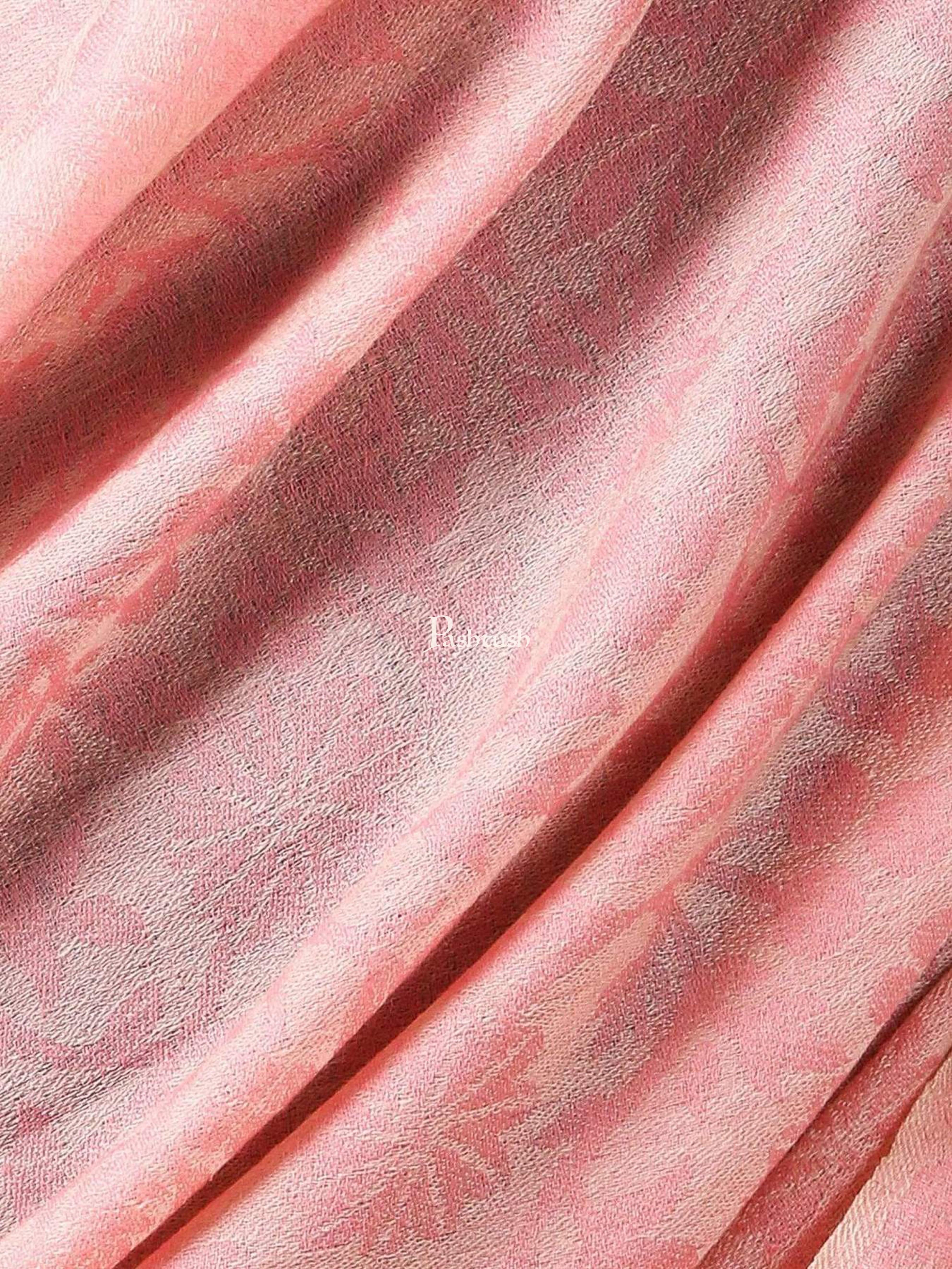 Pashtush His And Her Gift Set Of Fine Wool Floral Design Self Stoles With Premium Gift Box Packaging, Navy Blue and Powder Pink - Image 5