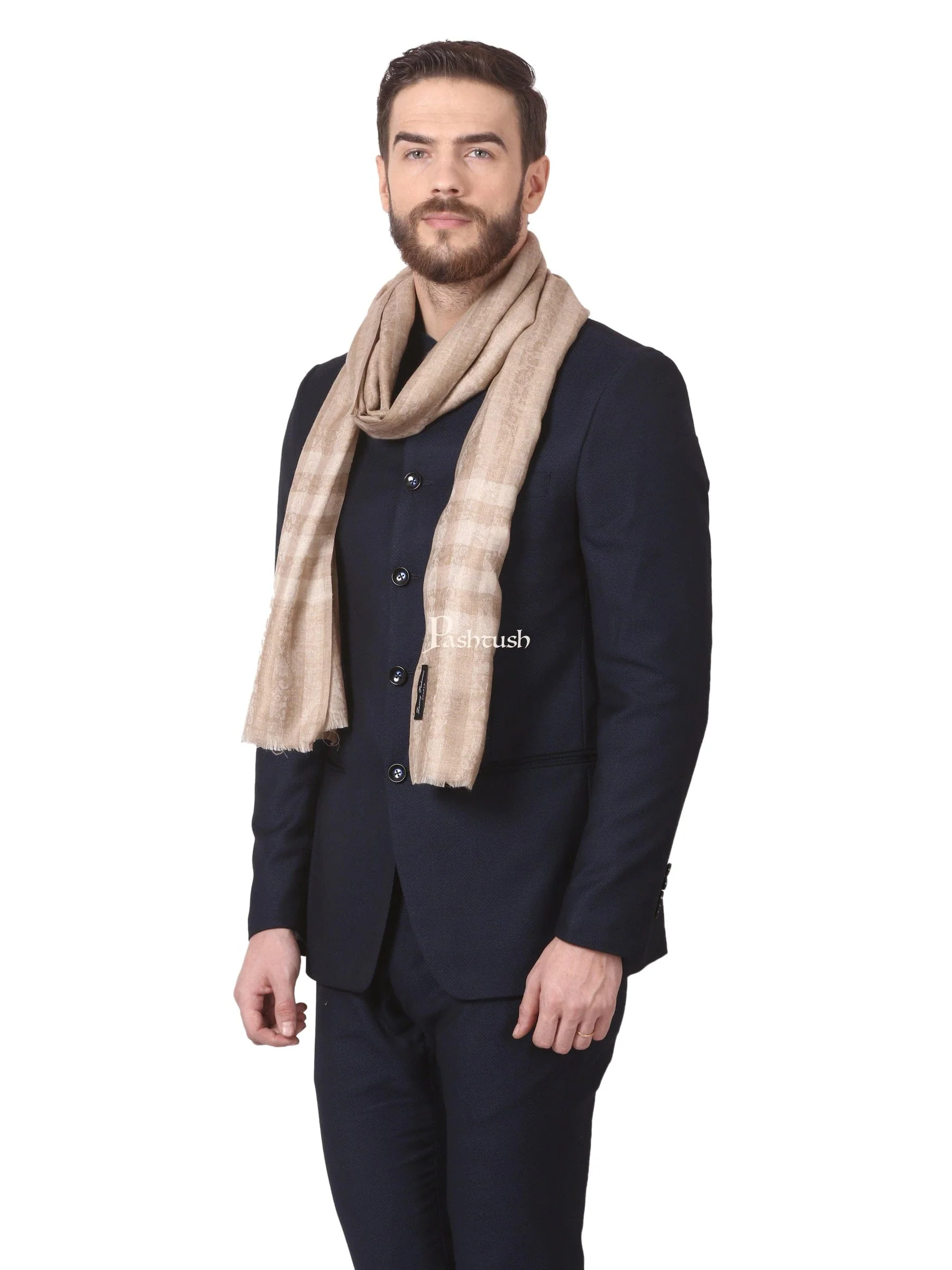 Pashtush His And Her Gift Set of Fine Wool Mens Stole and Womens Bamboo Stole - Image 8