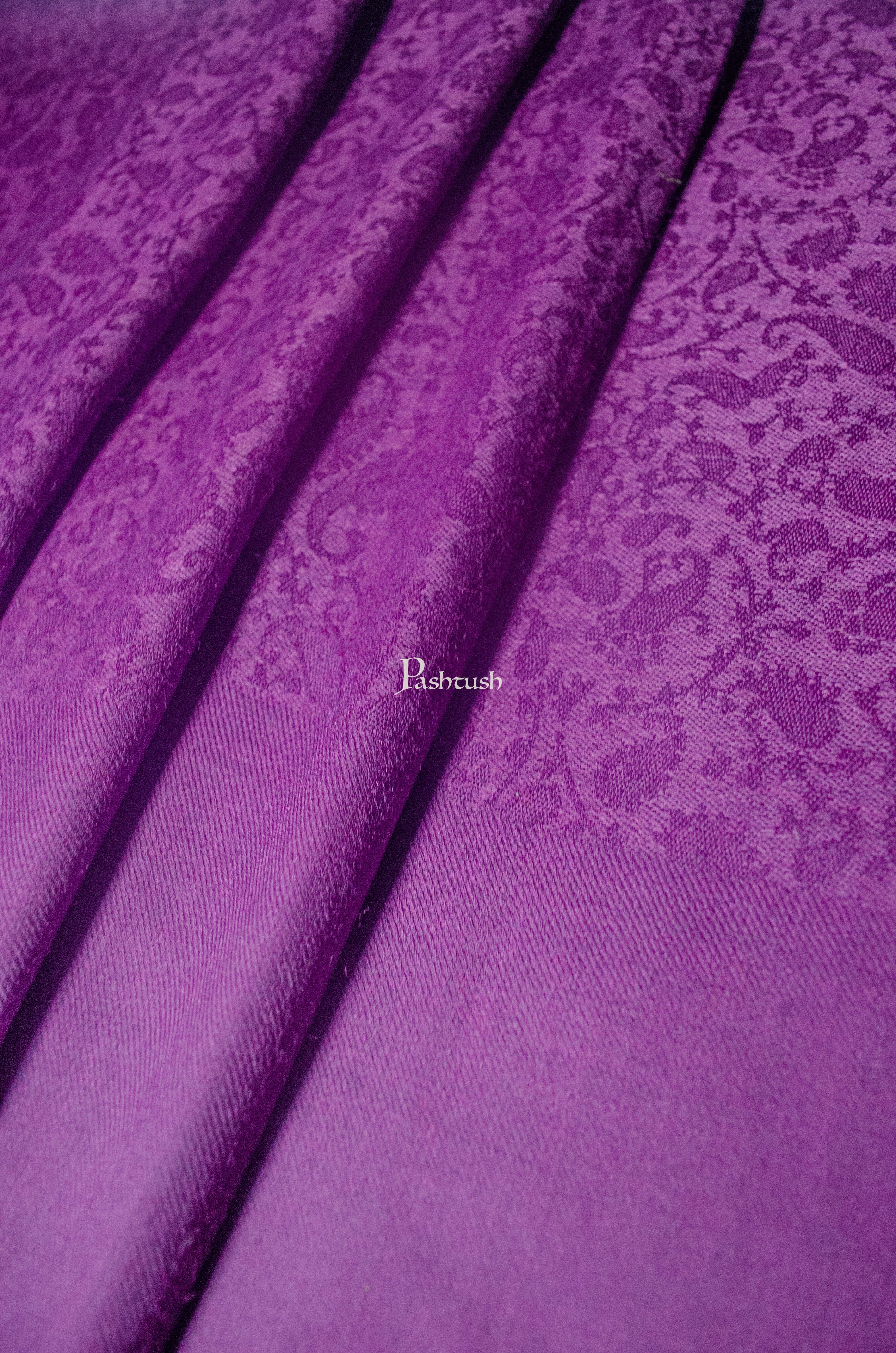 Pashtush His and Her Gift Set of Fine Wool Mens Stole and Womens Shawl With Premium Gift Box Packaging, Purple and Scarlet Red - Image 4