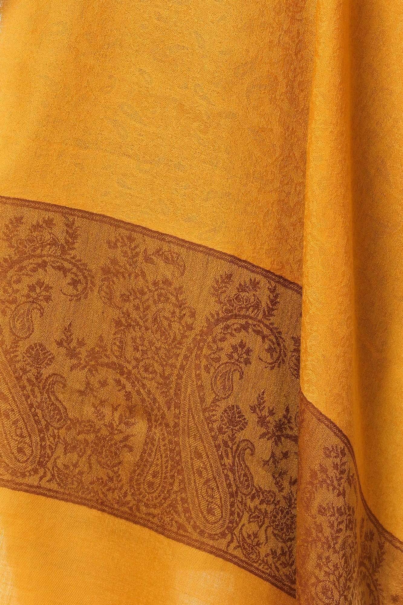 Pashtush His And Her Gift Set Of Fine Wool Stole and Embroidery Shawl With Premium Gift Box Packaging, Mustard and Orange - Image 3