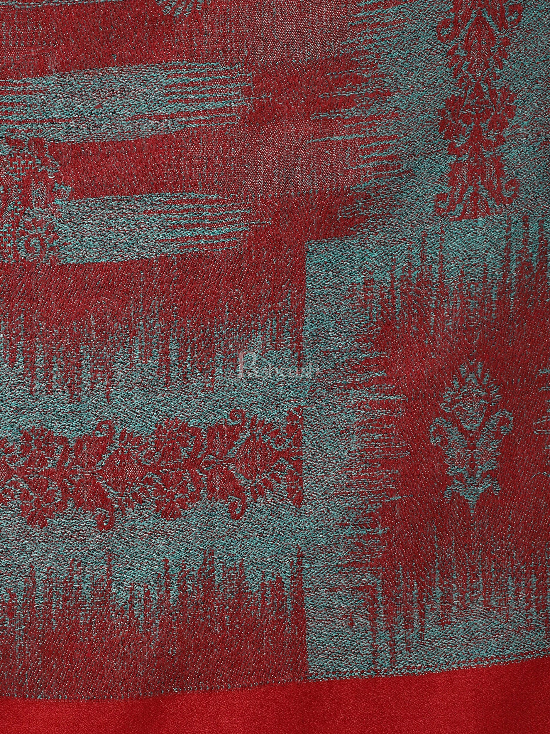 Pashtush His And Her Gift Set Of Ikkat Design Fine Wool Stoles With Premium Gift Box Packaging, Black and Maroon - Image 12