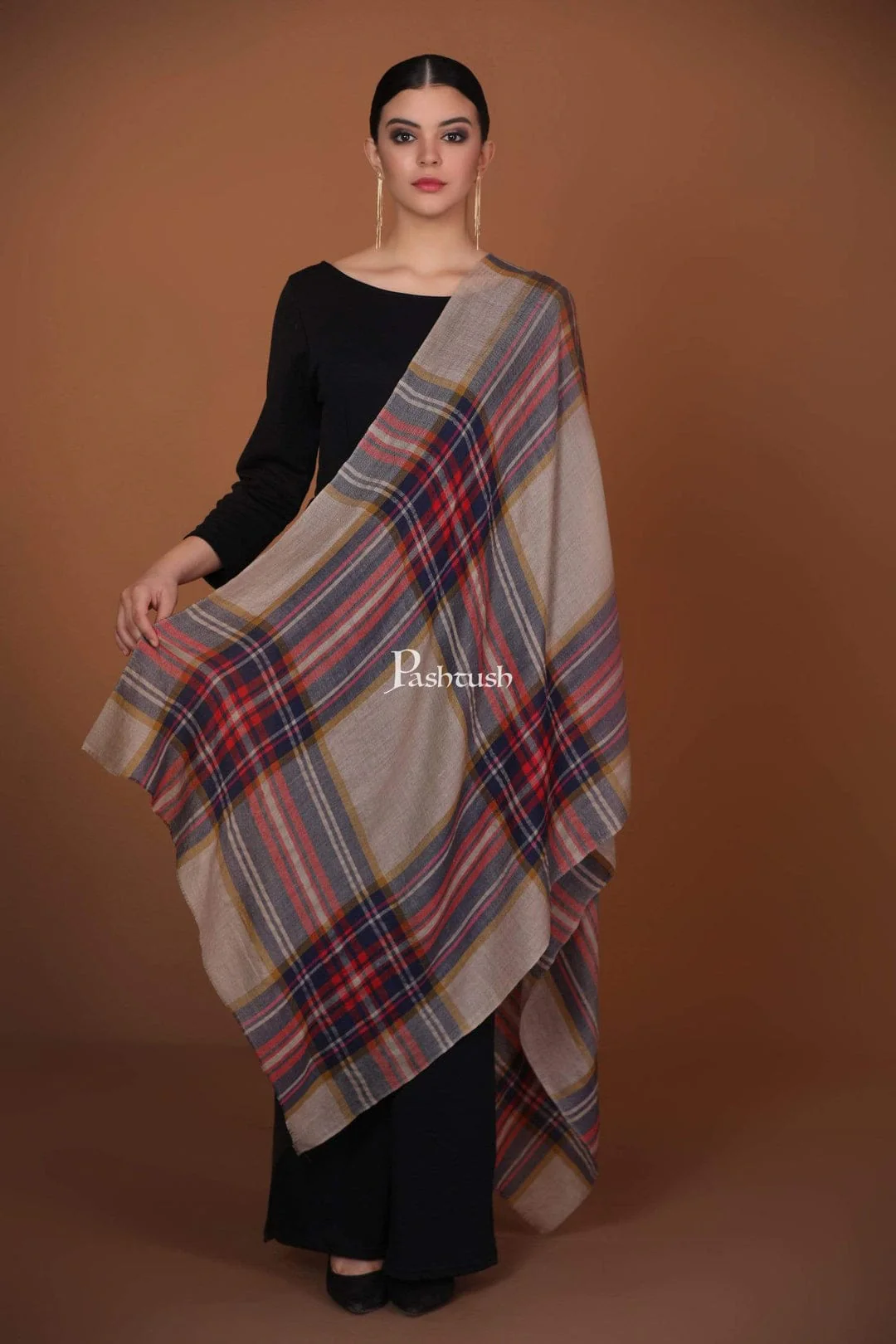 Pashtush His And Her Gift Set of Mens Bamboo Stole and Womens Cashmere Stole, Premium Gift Box Packaging, Multicolour - Image 12