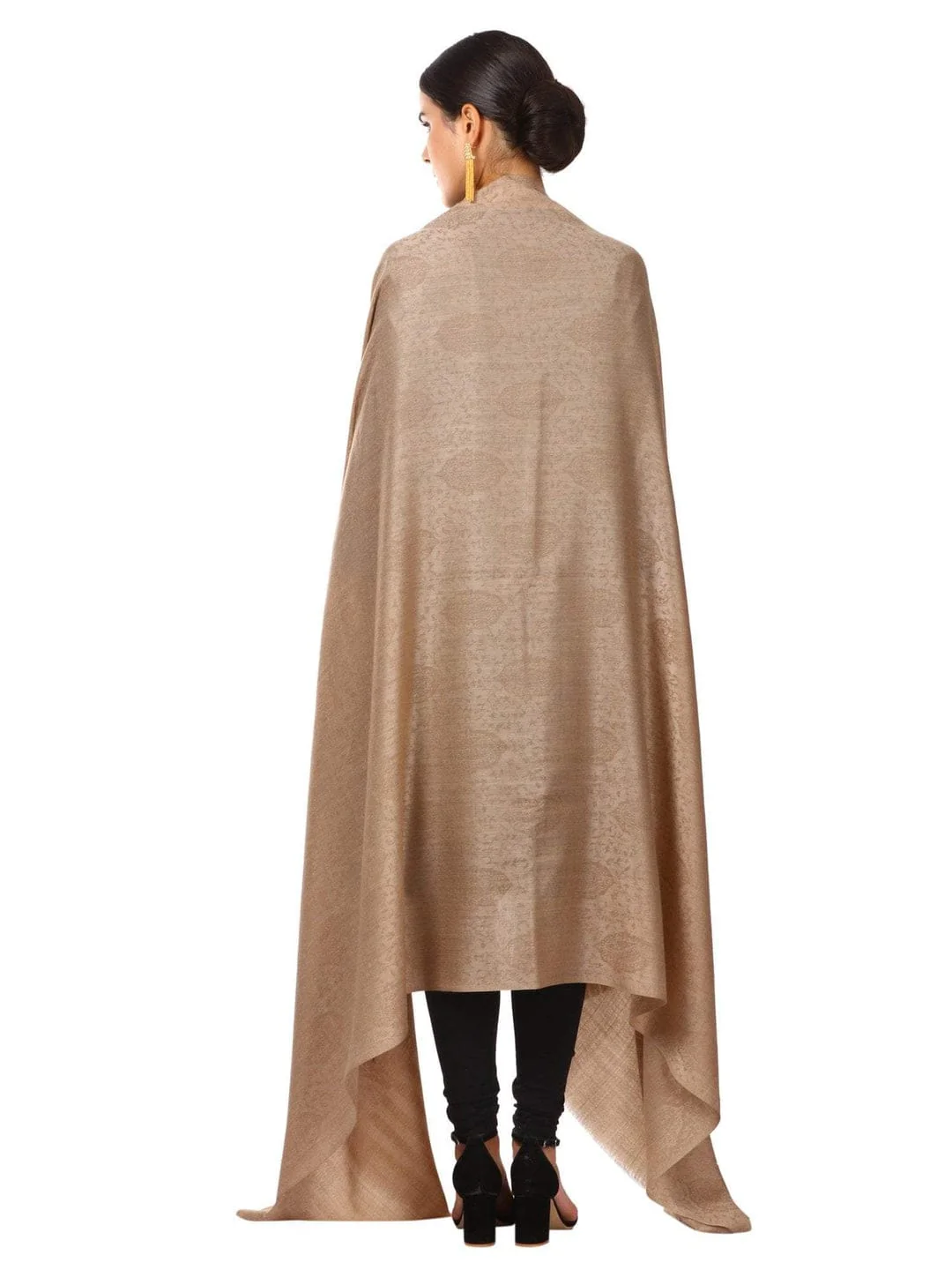 Pashtush His And Her Gift Set of Mens Fine Reversible Stole and Womens Extra Fine Wool Shawl, Premium Gift Box Packaging, Coffee and Taupe - Image 9