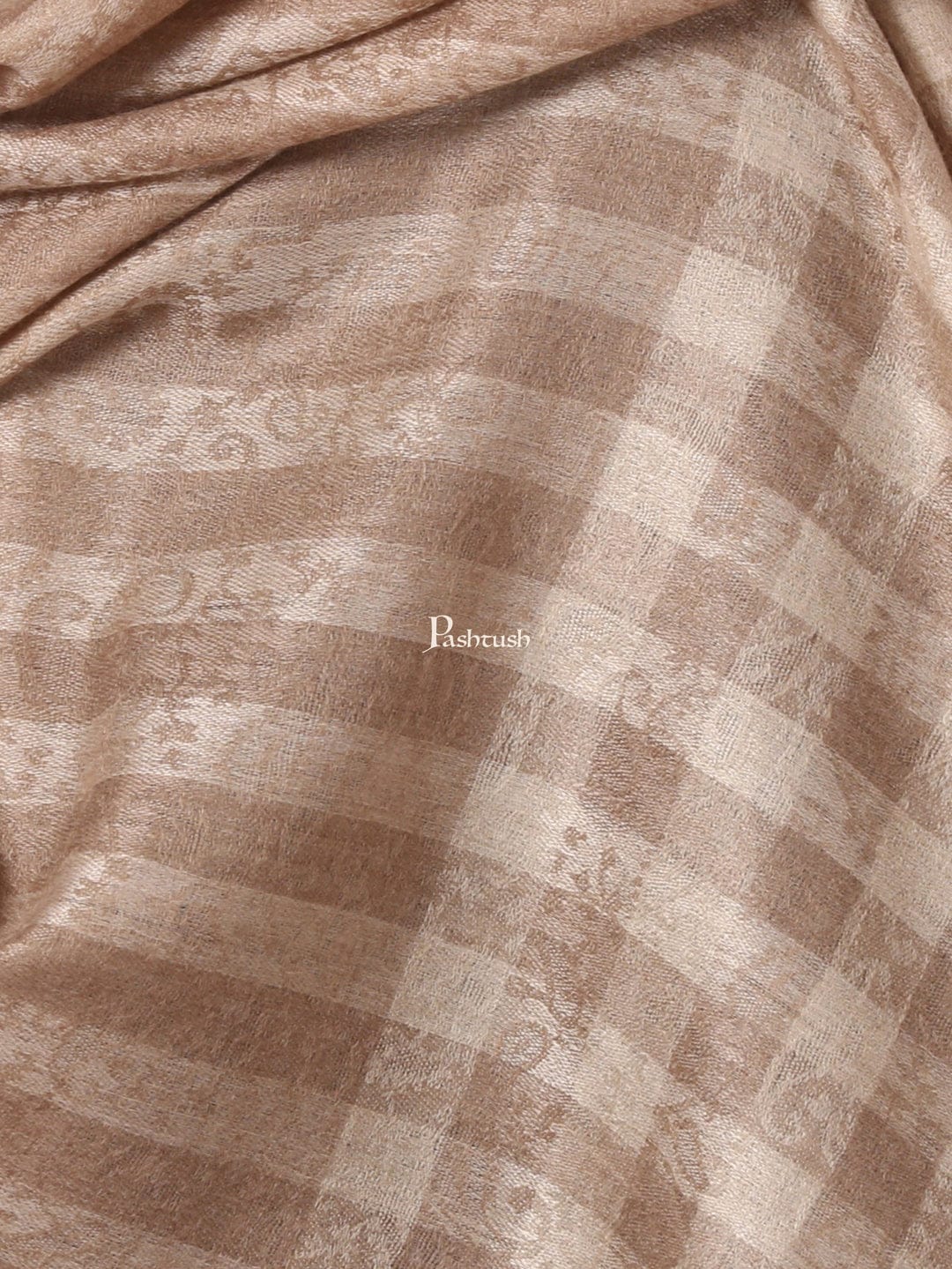 Pashtush His And Her Gift Set of Mens Fine Wool Stole and Womens Jamawar Shawl, Premium Gift Box Packaging, Taupe and Blue - Image 3