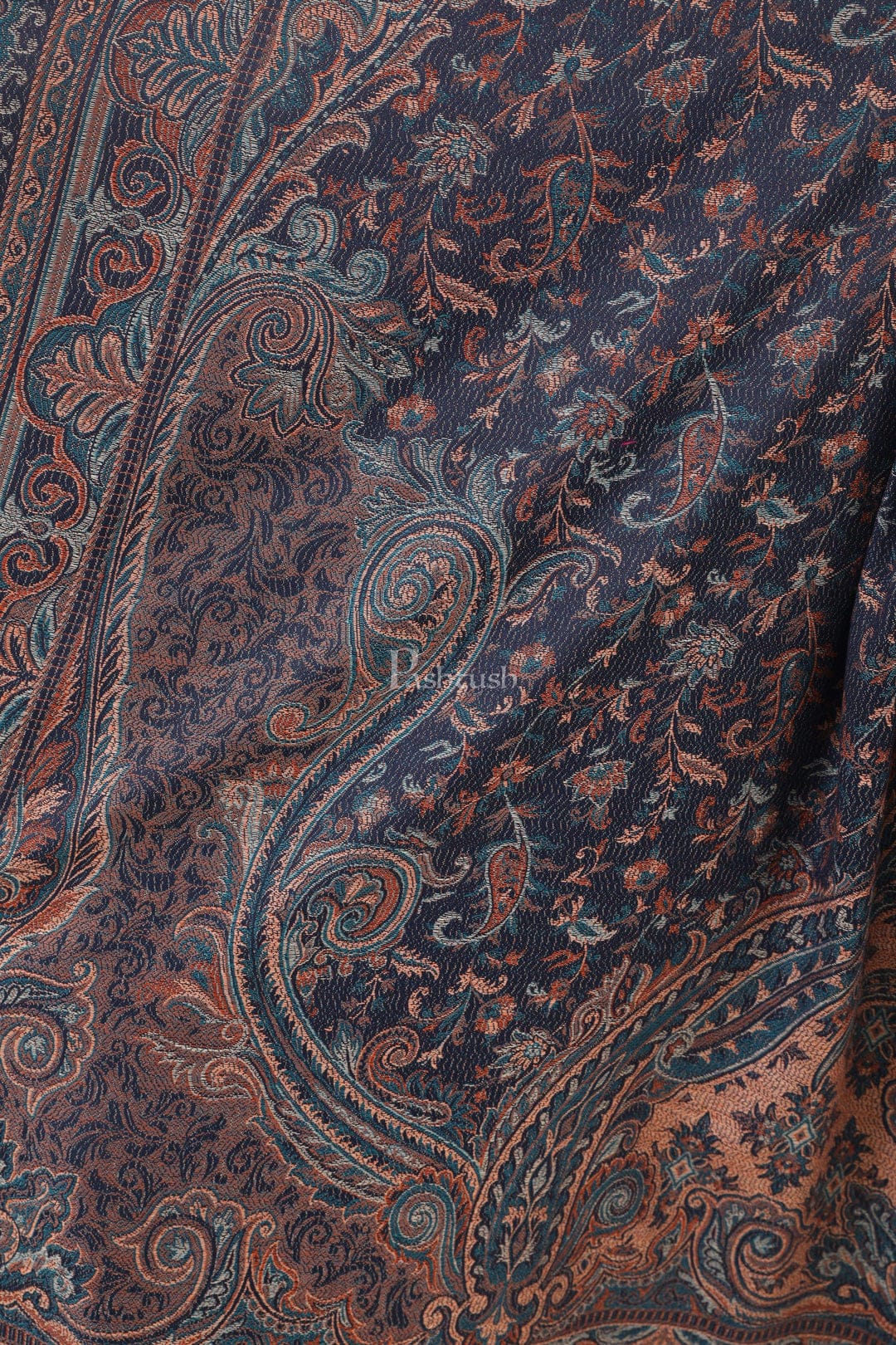 Pashtush His And Her Gift Set of Mens Fine Wool Stole and Womens Jamawar Shawl, Premium Gift Box Packaging, Taupe and Blue - Image 8