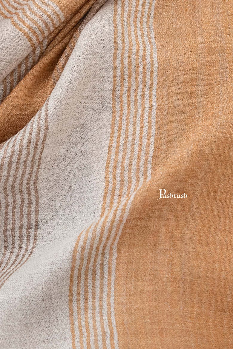 Pashtush His And Her Set Of Mens Fine Wool Shawl and Womens Stole, Premium Gift Box Packaging, Taupe and Marigold - Image 13