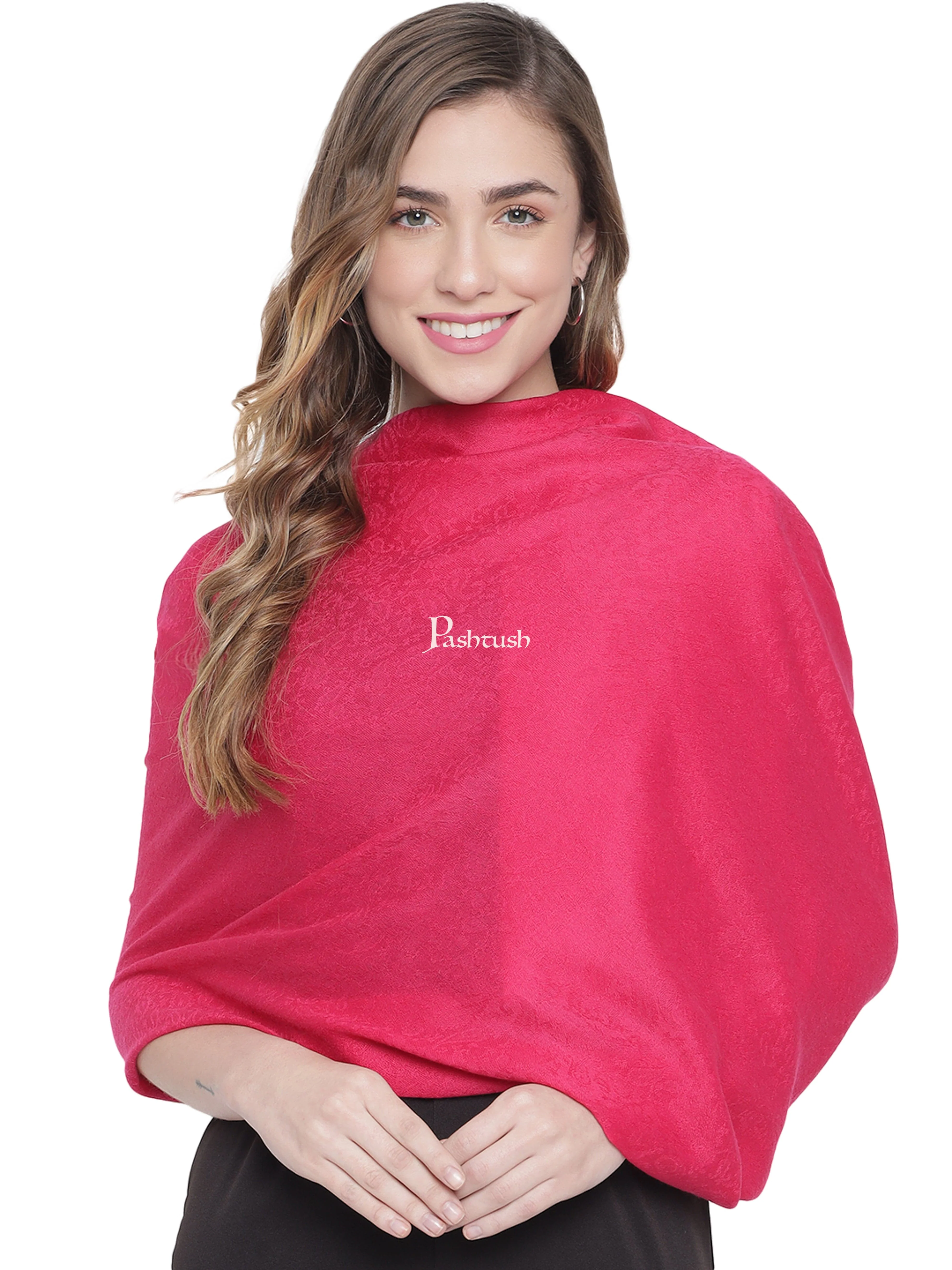 Pashtush His And Her Gift Set Of Reversible Self Design Stoles With Premium Gift Box Packaging, Black and Neon Pink - Image 10