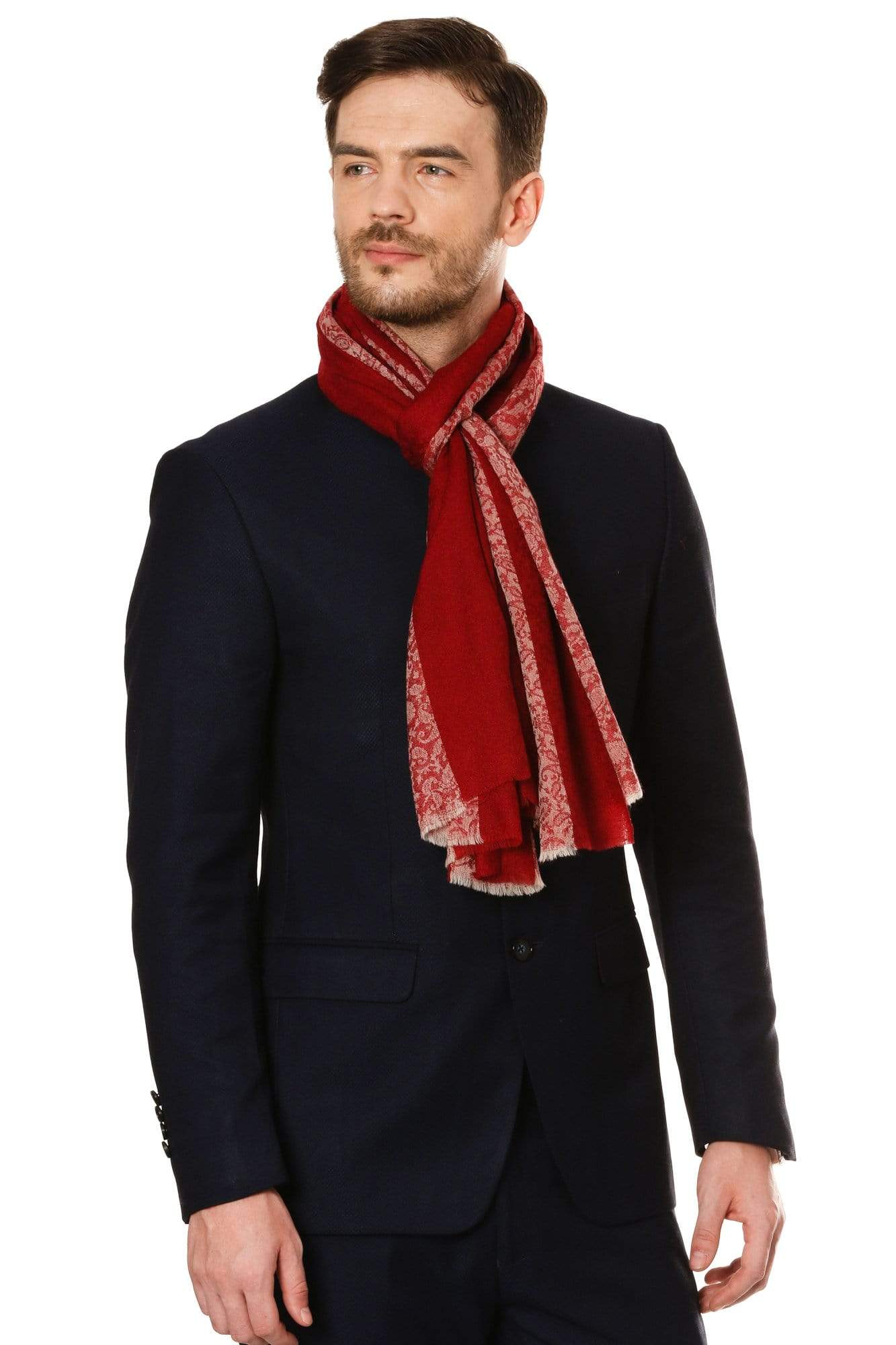 Pashtush His And Her Gift Set Of Reversible Stripe design Stoles With Premium Gift Box Packaging, Maroon and Mustard - Image 6