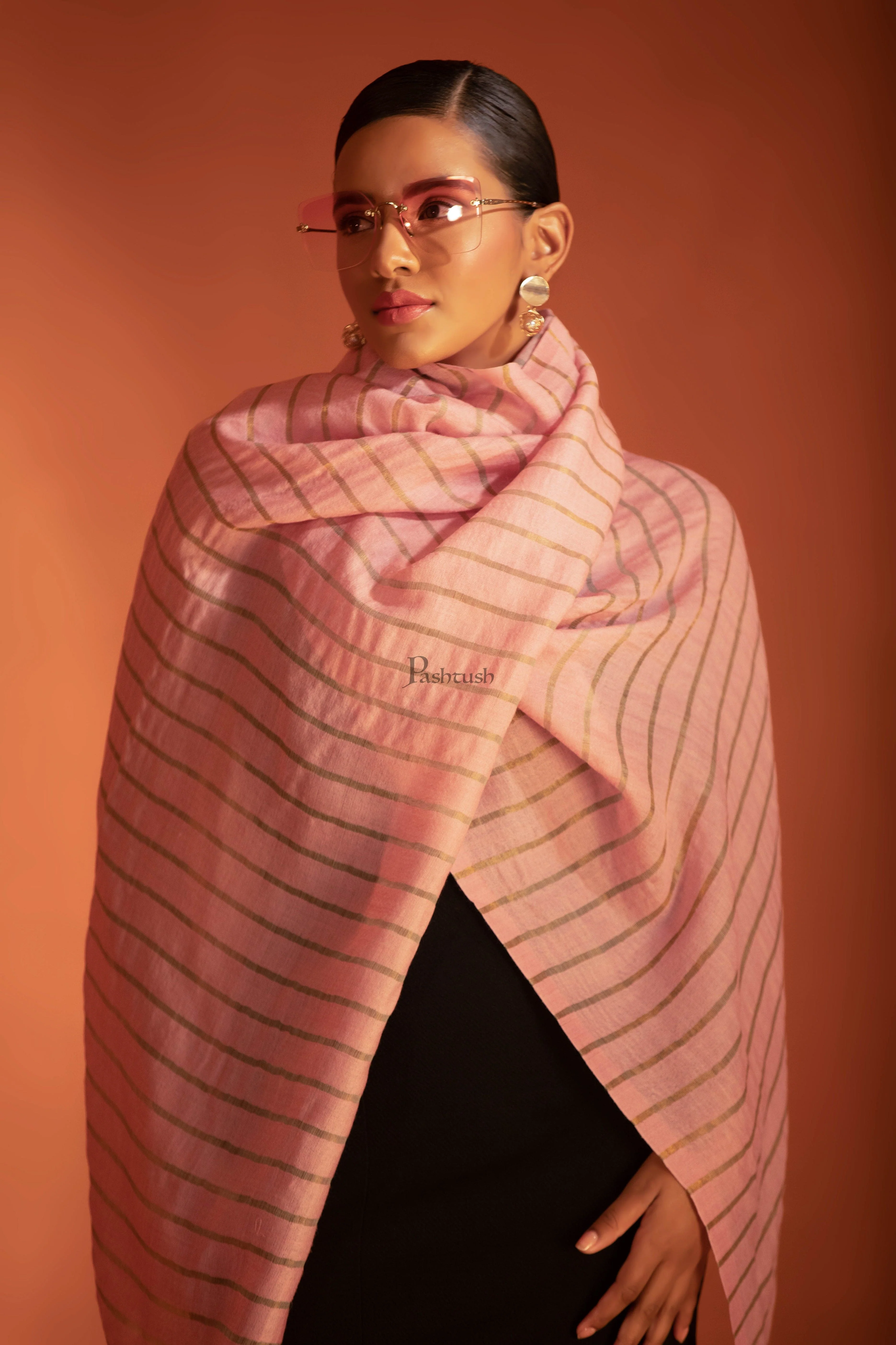 Pashtush His And Her Gift Set Of Striped Twilight Stoles With Premium Gift Box Packaging, Royal Blue And Pink - Image 8