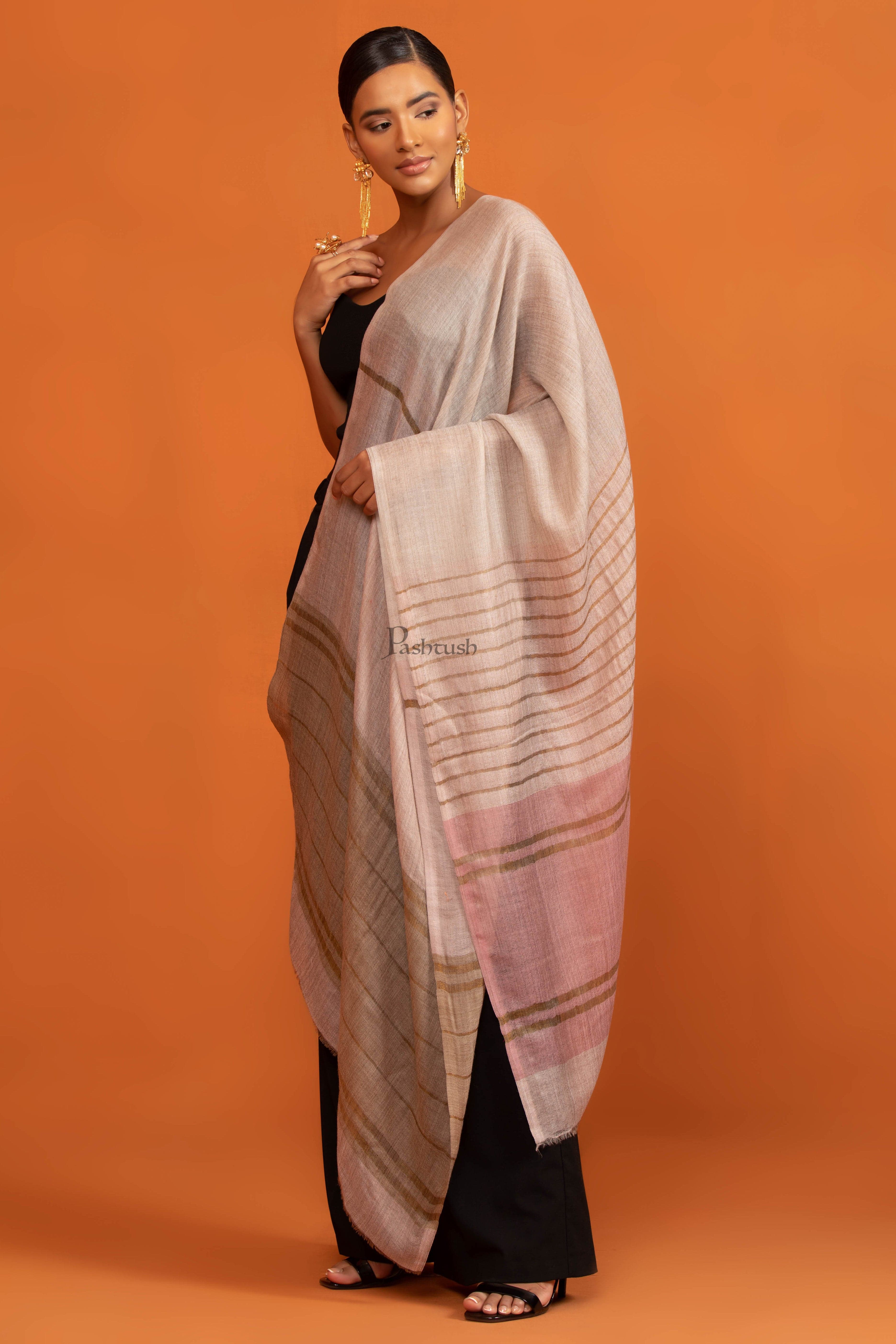 Pashtush His And Her Gift Set Of Twilight Stoles With Premium Gift Box Packaging, Espresso And Pink - Image 9