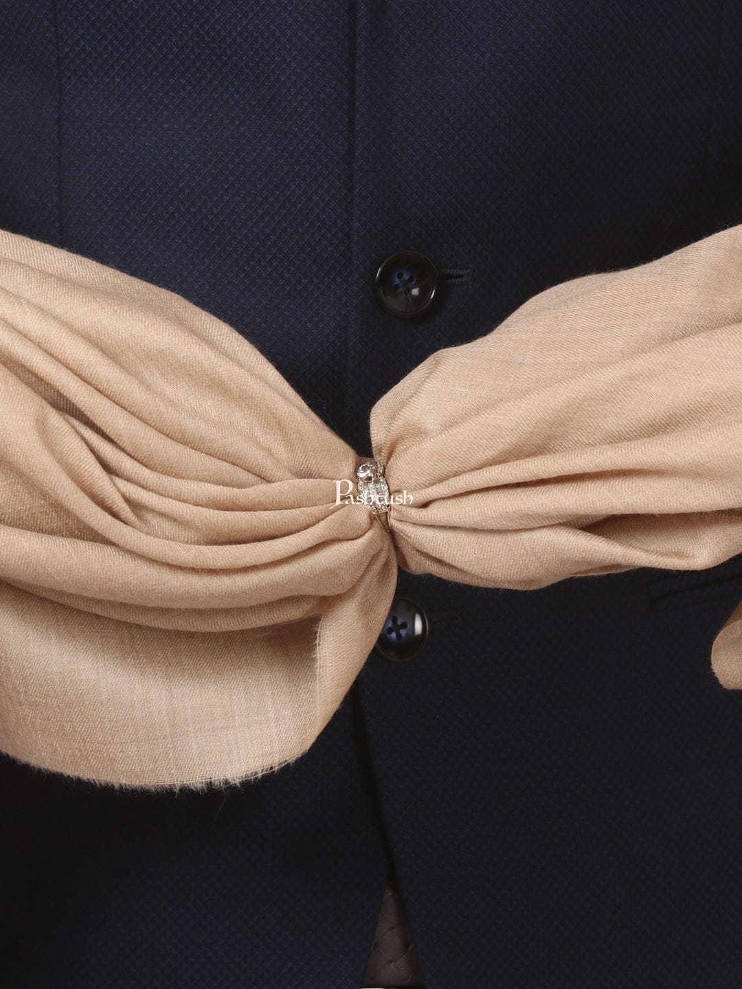 Pashtush His And Her Set Of 100% Pure Wool Shawls, Premium Gift Box Packaging, Beige and Rose - Image 3