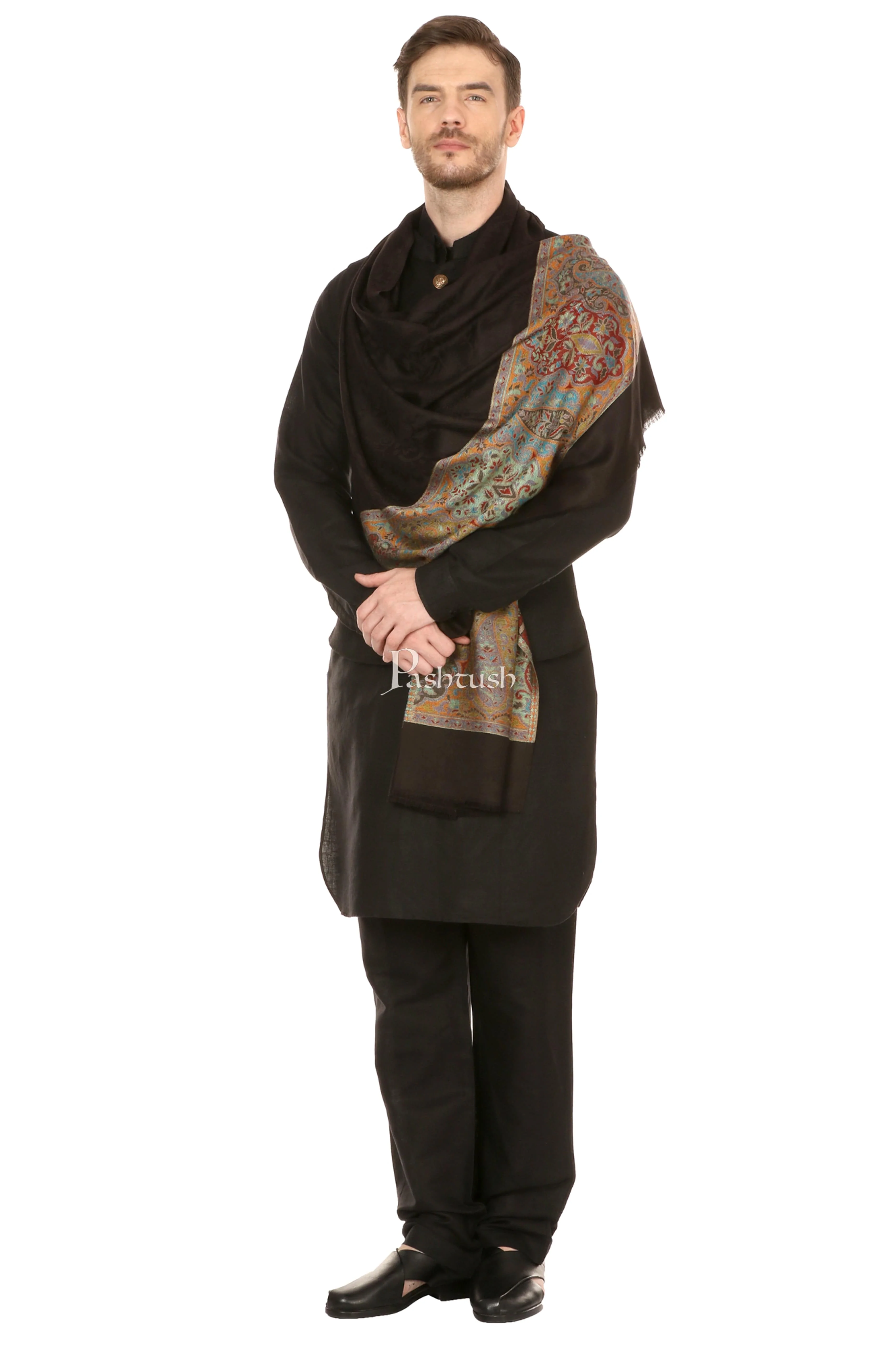 Pashtush His And Her Set Of Bamboo Stoles, Premium Gift Box Packaging, Black and Red - Image 5
