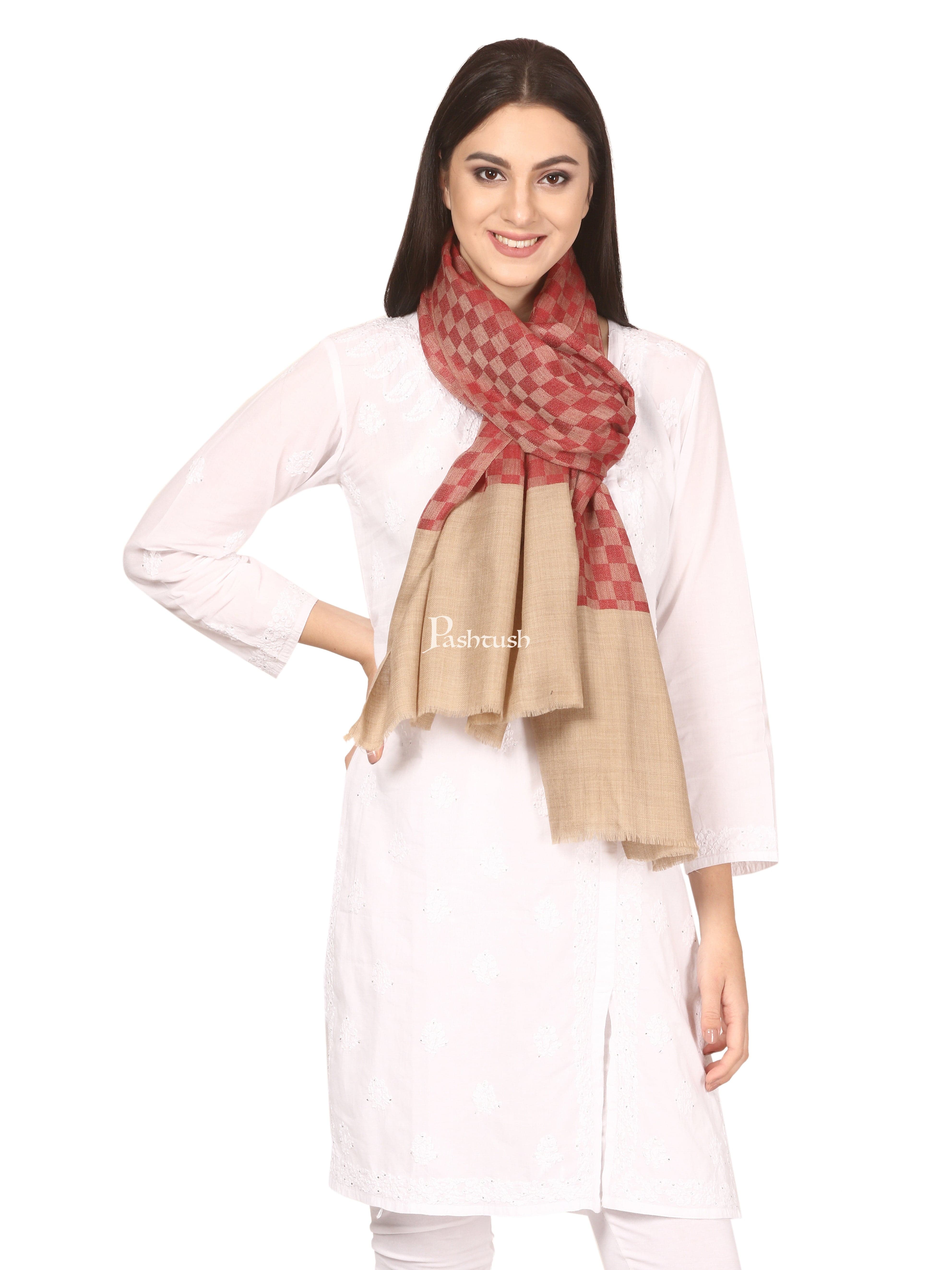 Pashtush His And Her Gift Set Of Checkered Fine Wool Stoles With Premium Gift Box Packaging, Black and Maroon - Image 12
