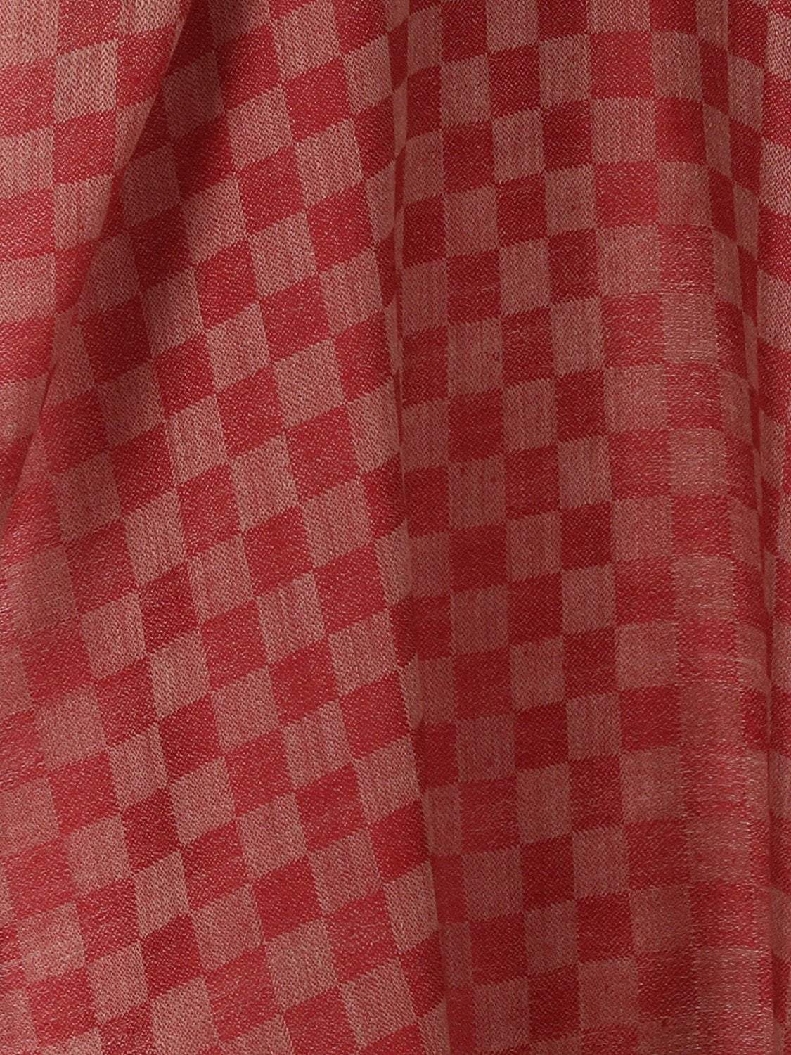 Pashtush His And Her Gift Set Of Checkered Fine Wool Stoles With Premium Gift Box Packaging, Black and Maroon - Image 4