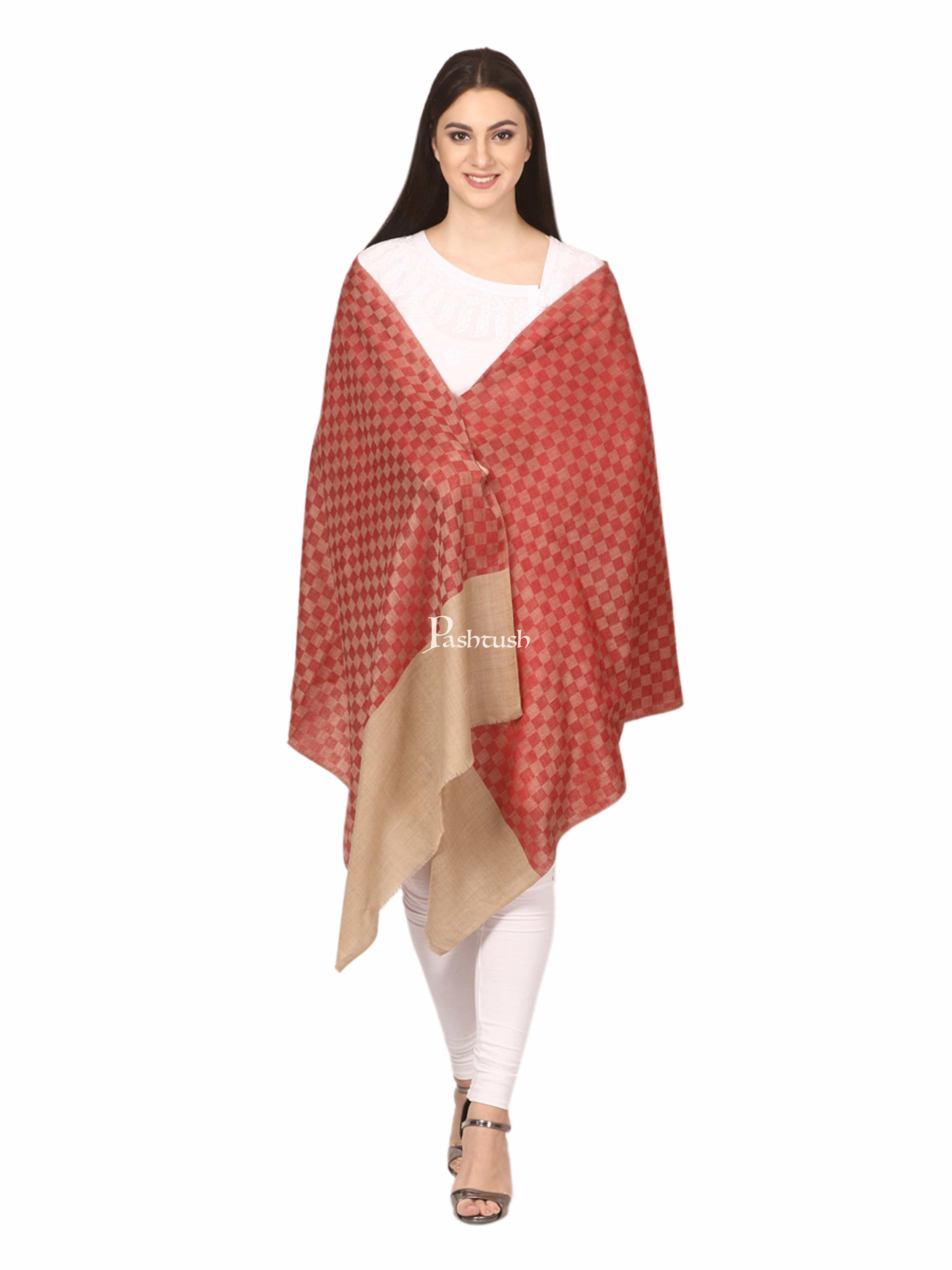 Pashtush His And Her Gift Set Of Checkered Fine Wool Stoles With Premium Gift Box Packaging, Black and Maroon - Image 7