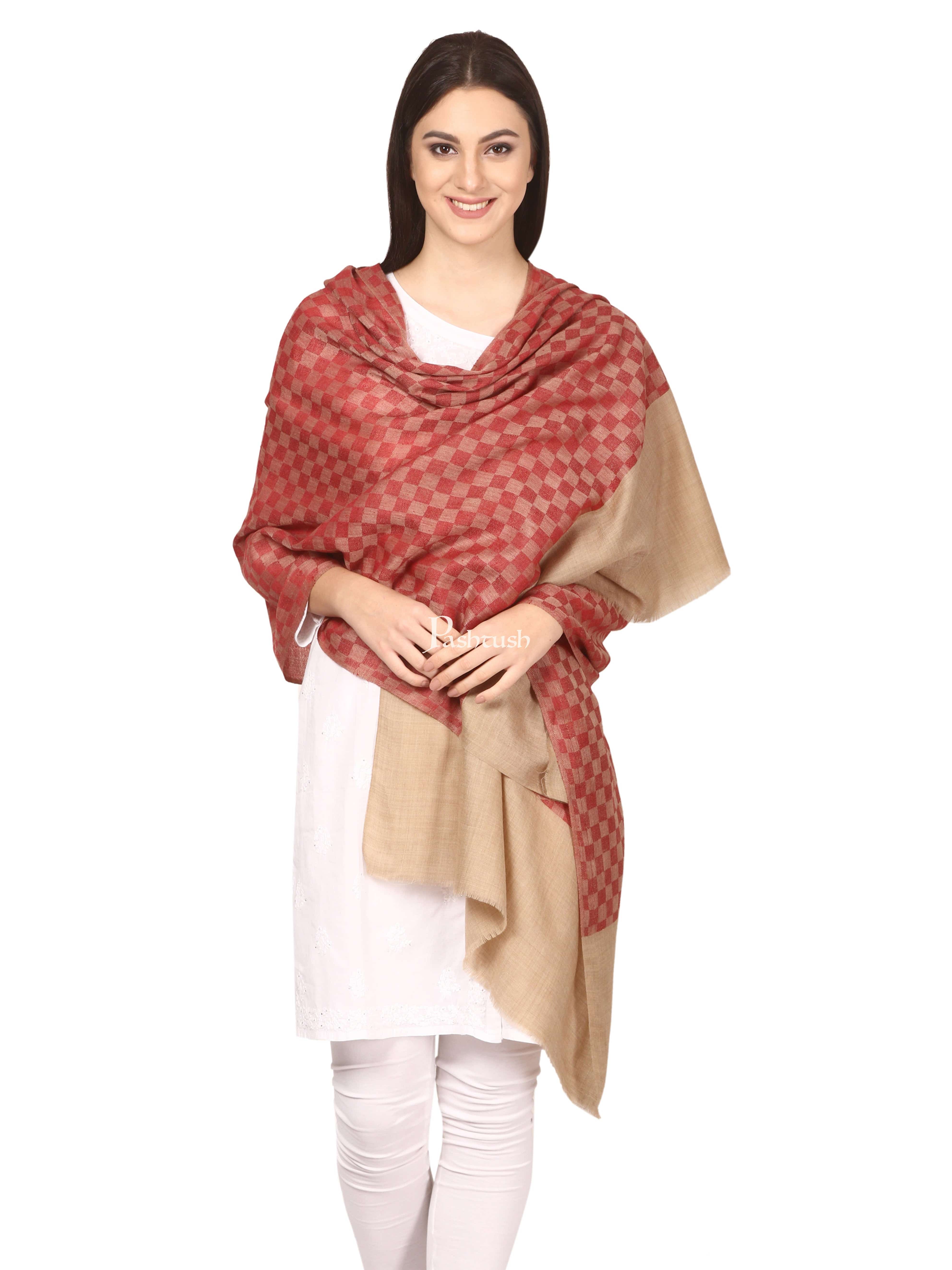 Pashtush His And Her Gift Set Of Checkered Fine Wool Stoles With Premium Gift Box Packaging, Black and Maroon - Image 9