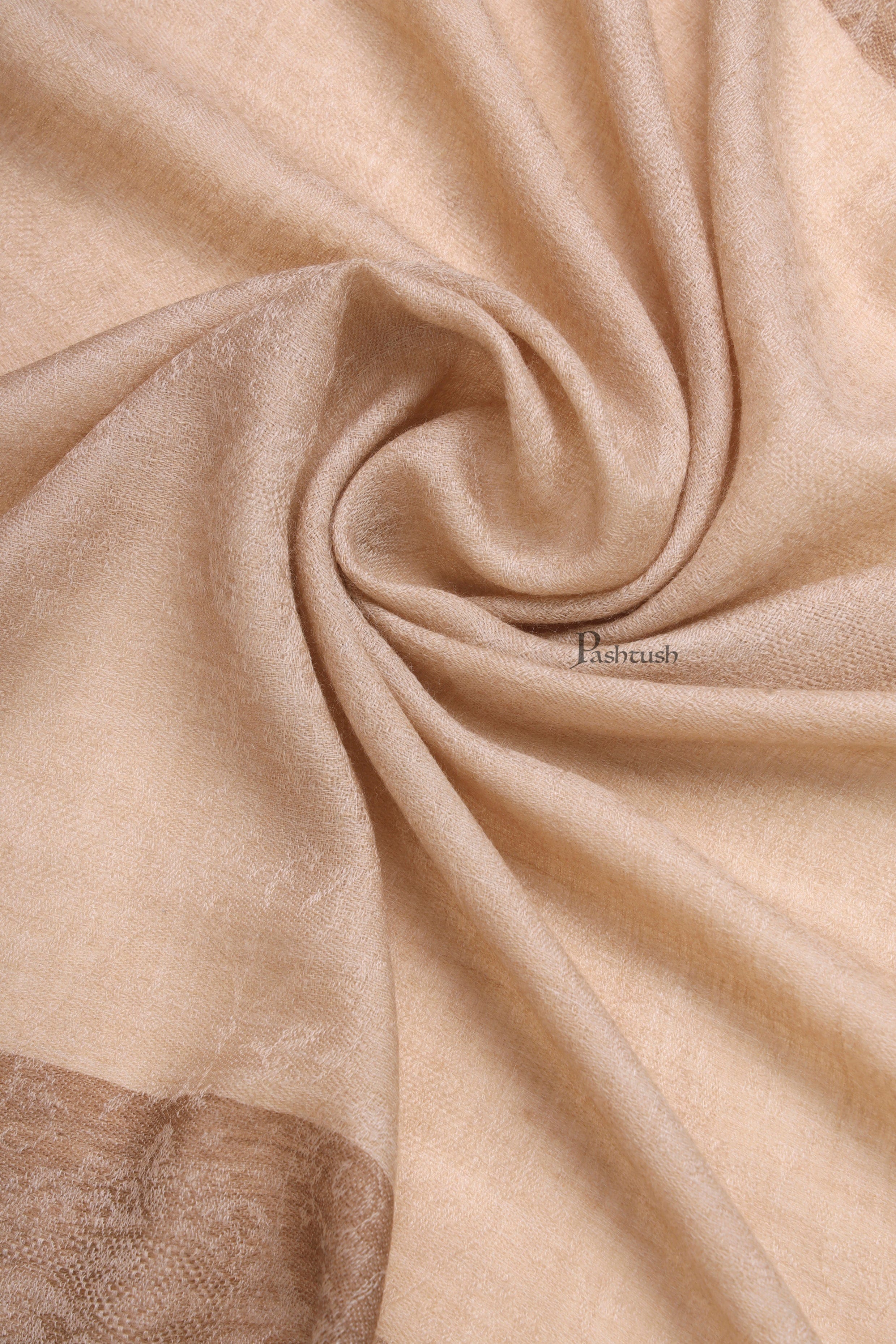 Pashtush His And Her Set Of Fine Wool Stoles , Premium Gift Box Packaging, Beige and Pink - Image 4
