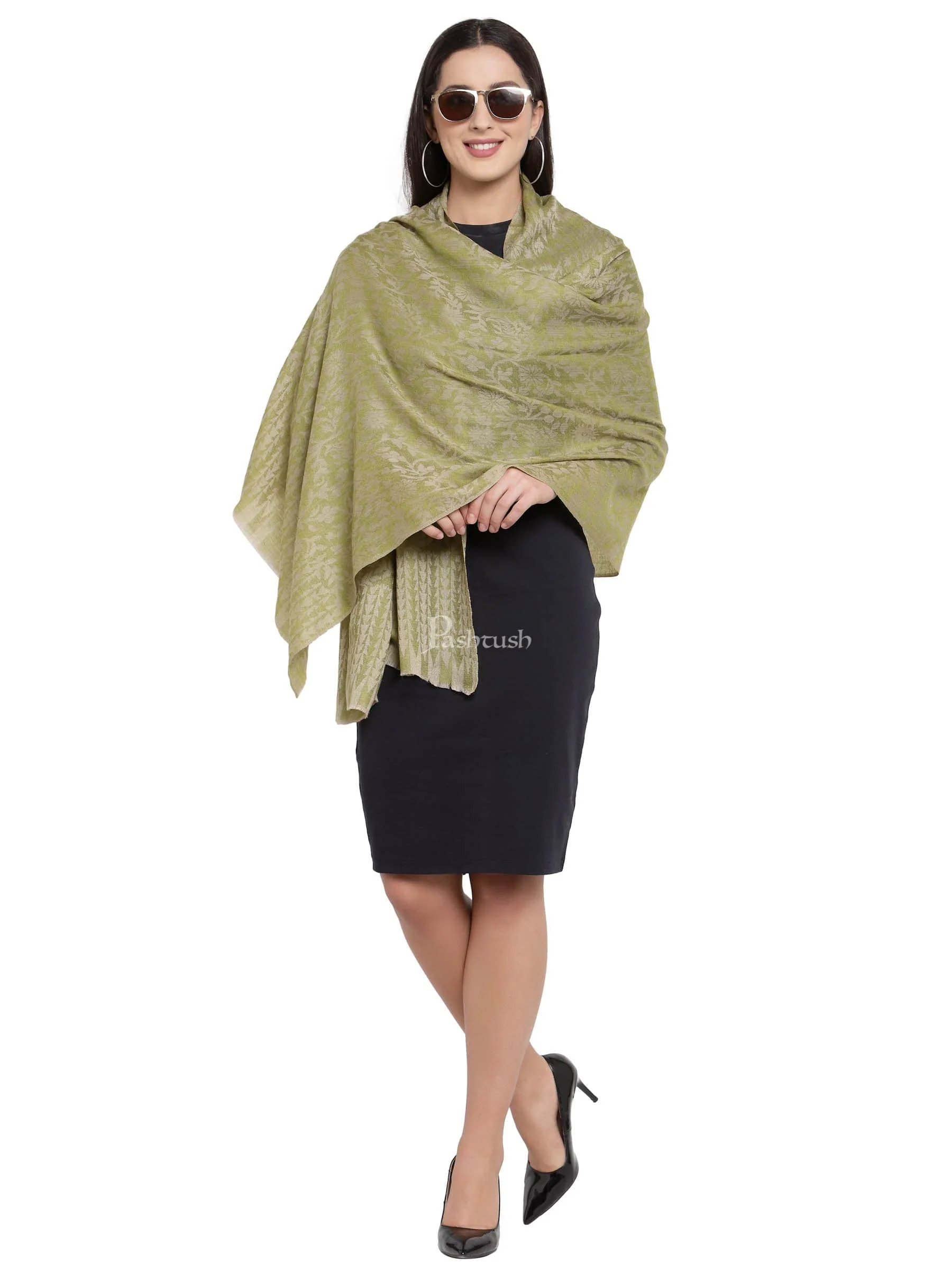 Pashtush His And Her Set Of Fine Wool Stoles, Premium Gift Box Packaging, Purple and Green - Image 9