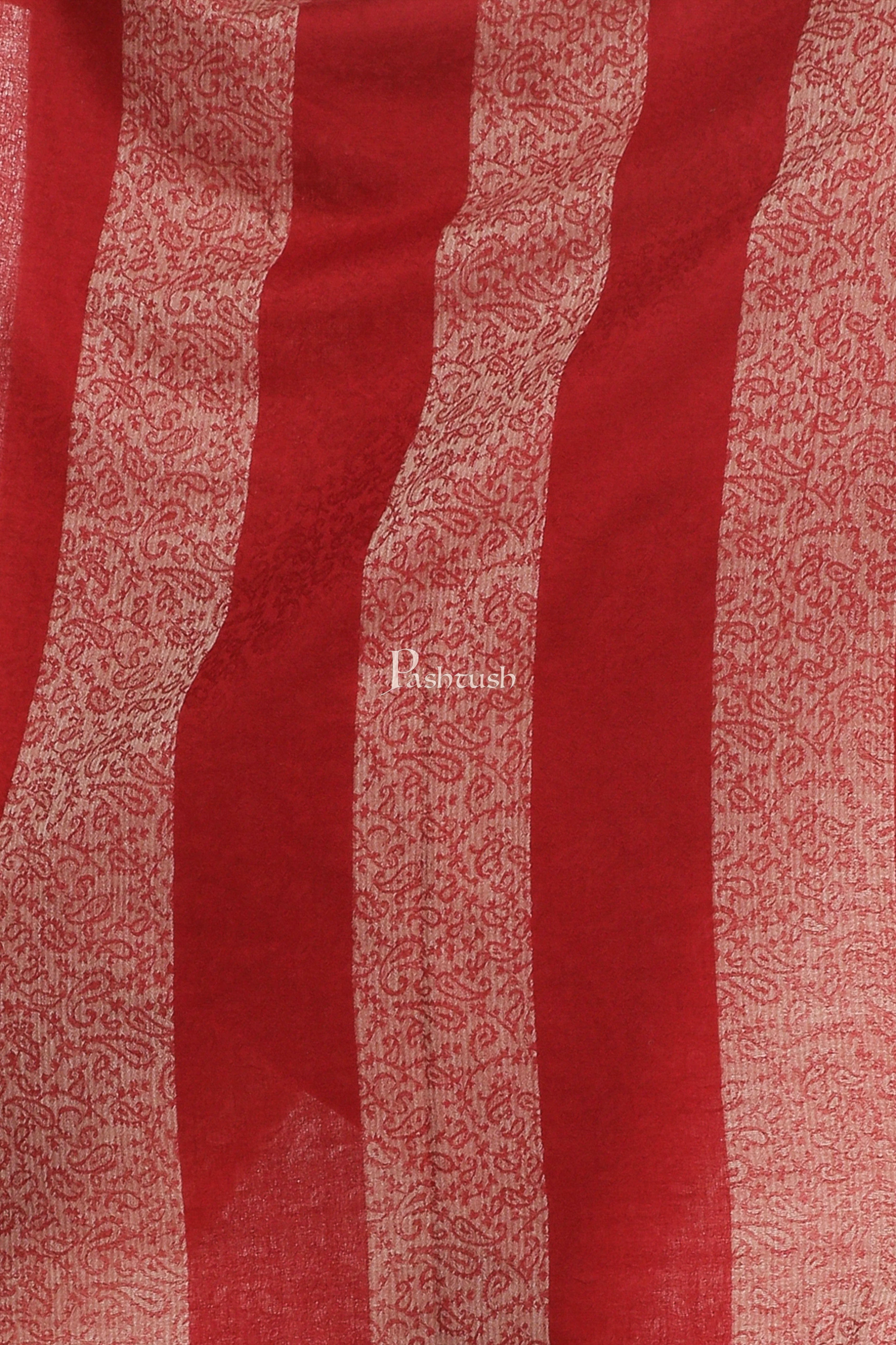 Pashtush His and Her Set of Fine Wool Stoles with Premium Gift Box Packaging, Navy Blue and Maroon - Image 7