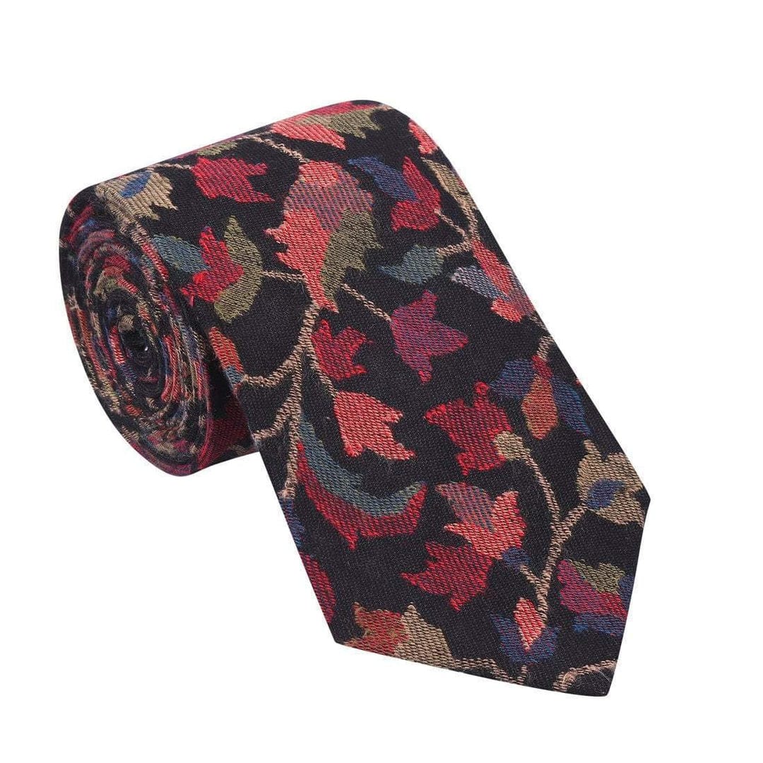 Pashtush His And Her Set Of Jacquard Necktie and Self Stole With Premium Gift Box Packaging, Black and Pink - Image 3