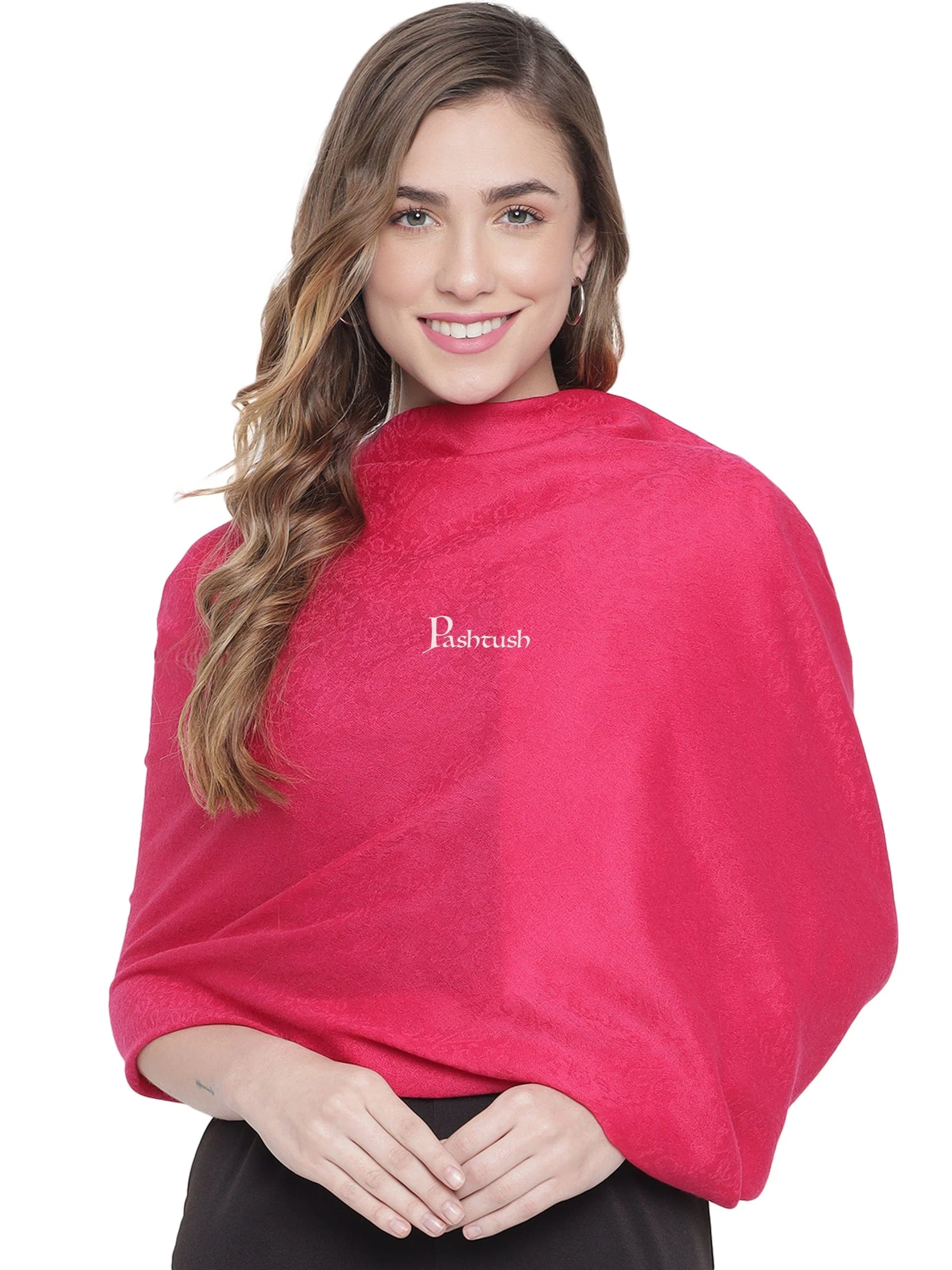 Pashtush His And Her Set Of Mens Bamboo Stole and Womens Fine Wool Stole, Premium Gift Box Packaging, Multicolour and Pink - Image 9