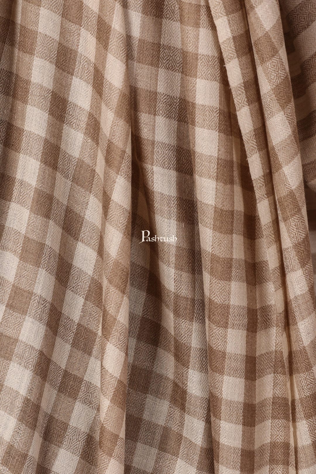 Pashtush His And Her Set Of Fine Wool Shawls, Premium Gift Box Packaging, Beige - Image 7