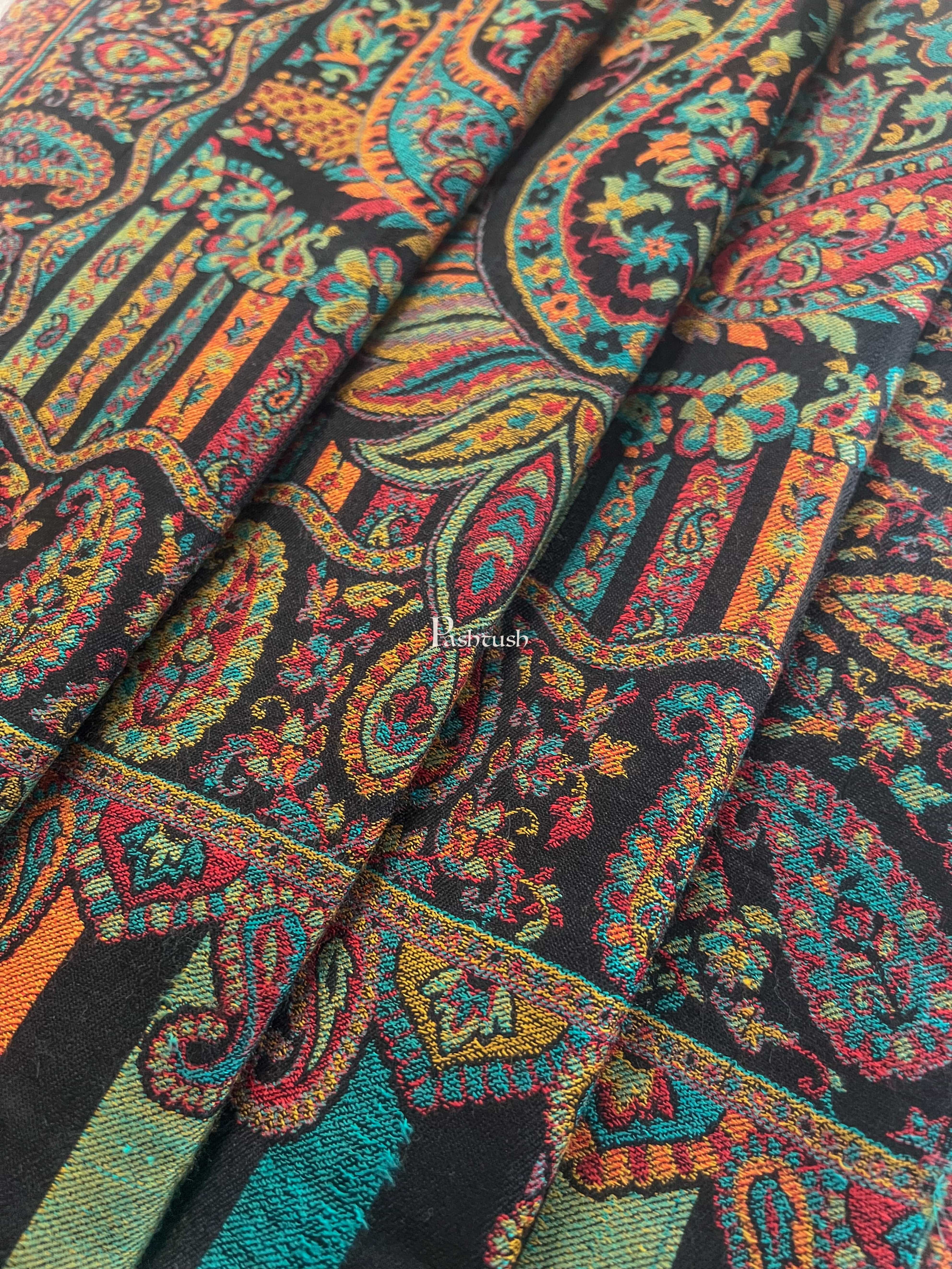 Pashtush His and Her Set of Mens Fine Wool Stole and Womens Shawl with Premium Gift Box Packaging, Black and Arabic Green - Image 4