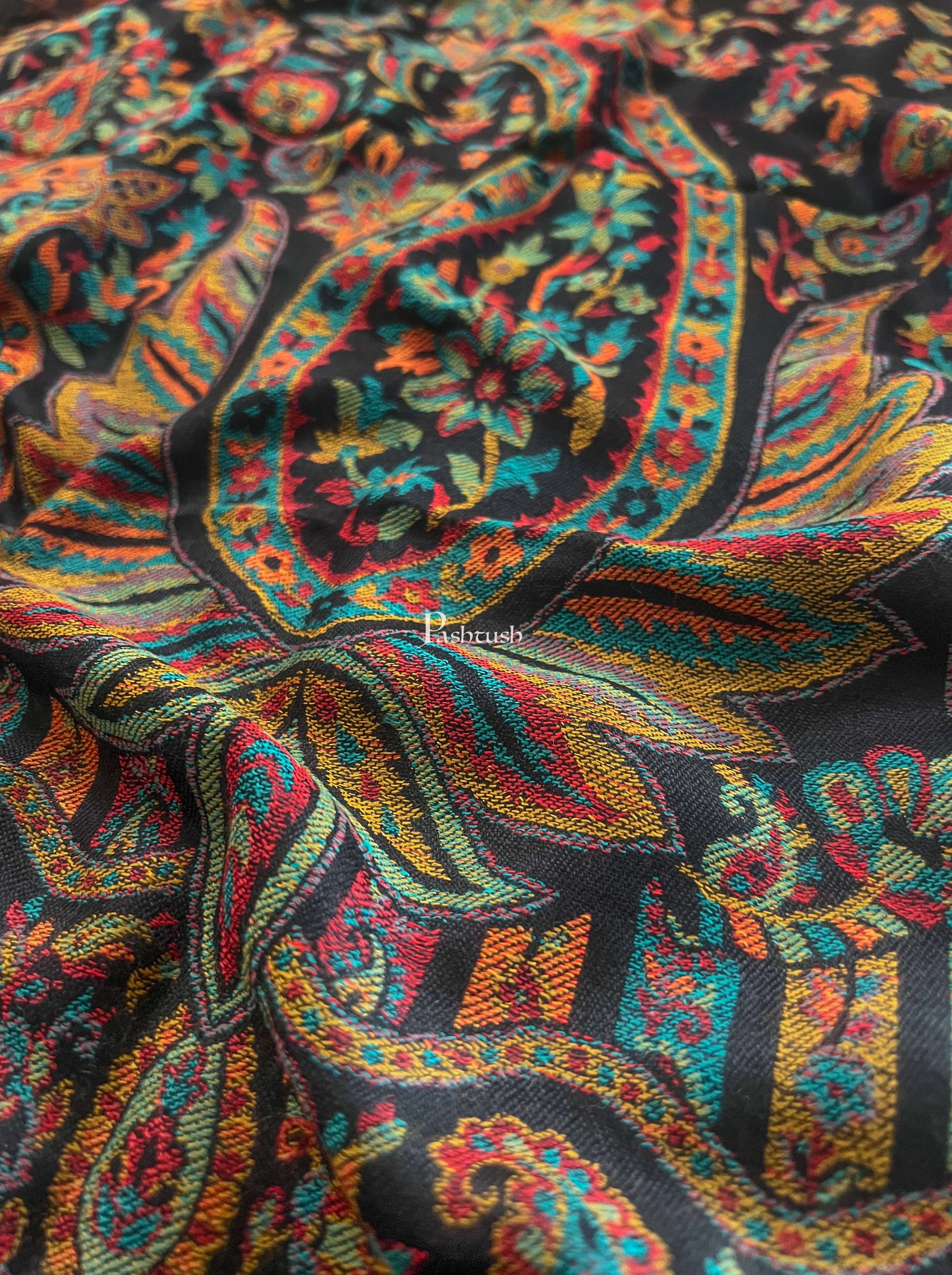 Pashtush His and Her Set of Mens Fine Wool Stole and Womens Shawl with Premium Gift Box Packaging, Black and Arabic Green - Image 6