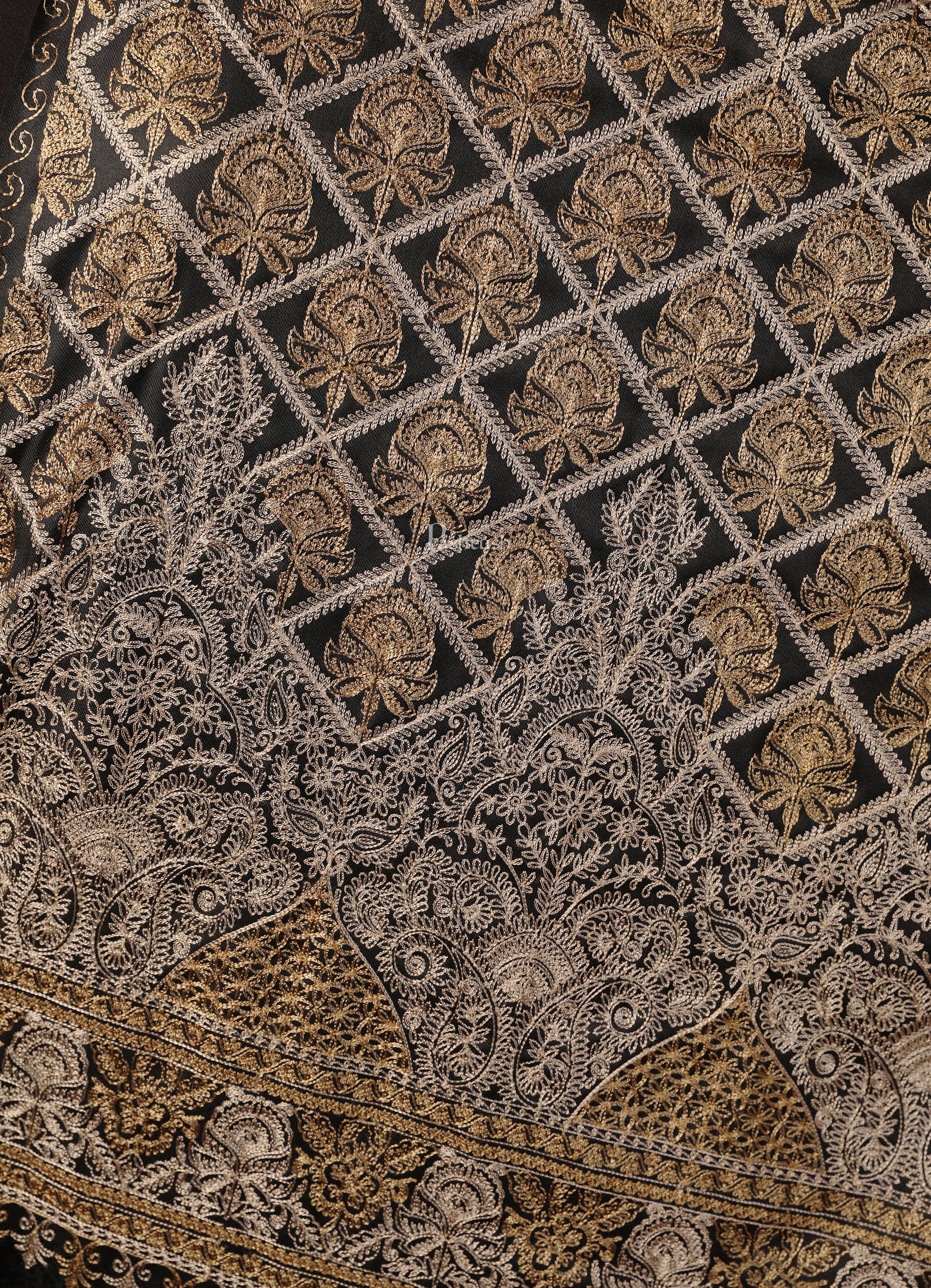 Pashtush His And Her Set Of Fine Wool Stoles, Premium Gift Box Packaging, Beige and Black - Image 10