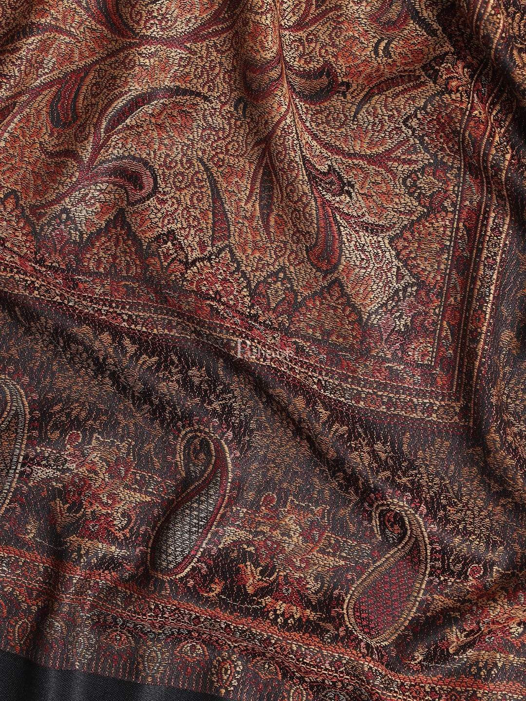 Pashtush His And Her Set Of Mens Jamawar Stole and Womens Jacquard Stole, Premium Gift Box Packaging, Black and Multicoloured - Image 4