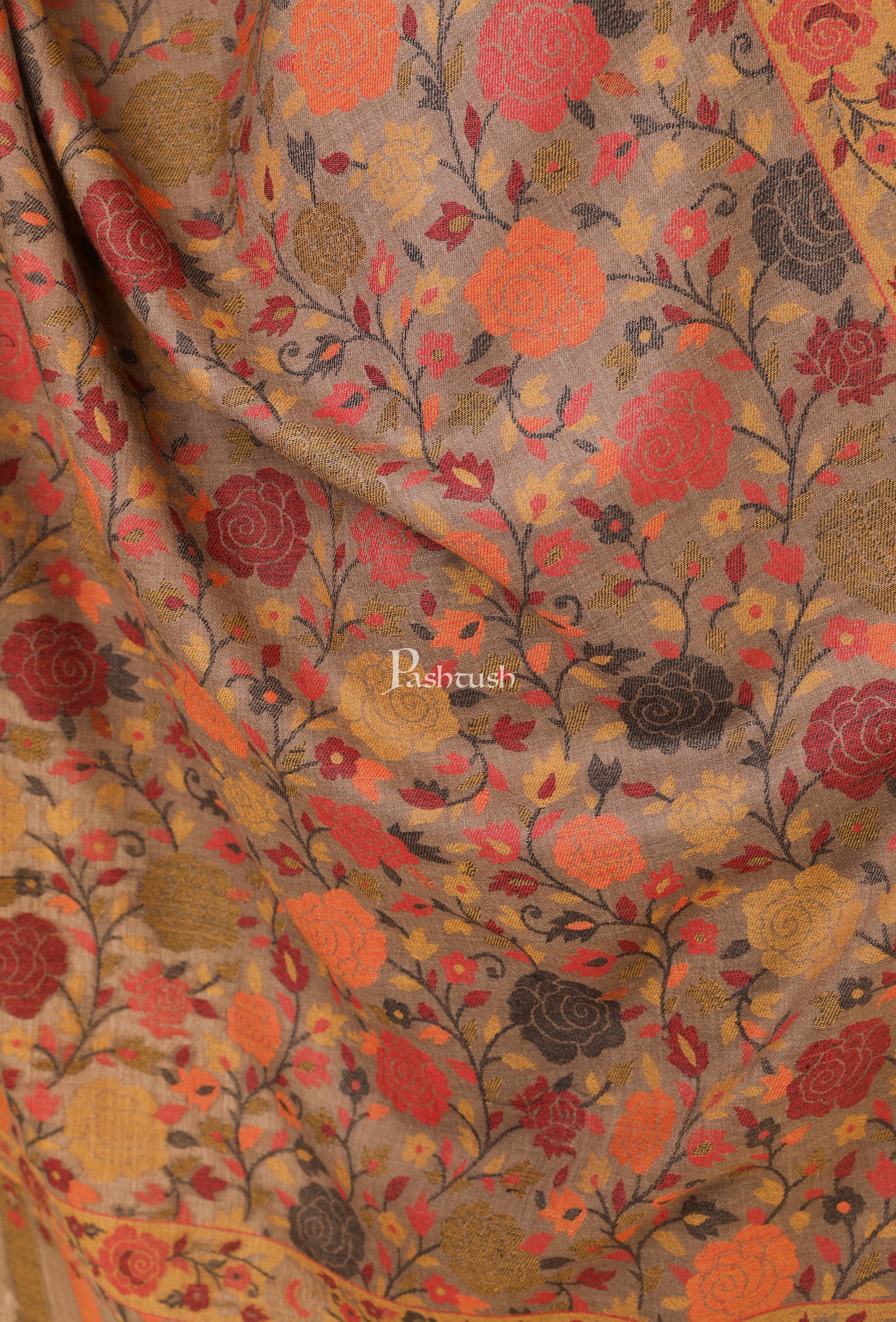 Pashtush His And Her Set Of Mens Jamawar Stole and Womens Jacquard Stole, Premium Gift Box Packaging, Black and Multicoloured - Image 9