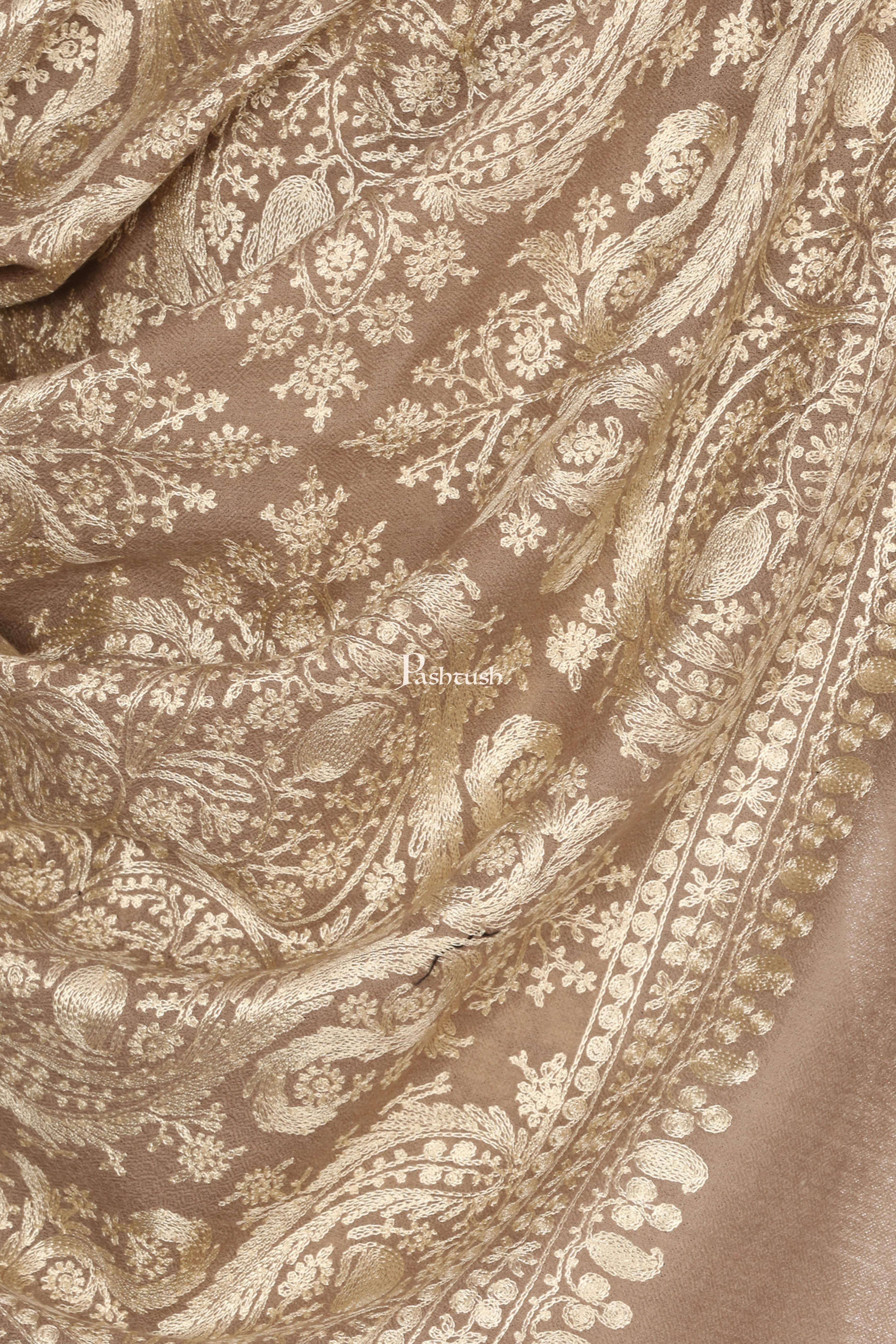 Pashtush His And Her Set Of Nalki Embroidery Stoles With Premium Gift Box Packaging, Beige and Red - Image 4