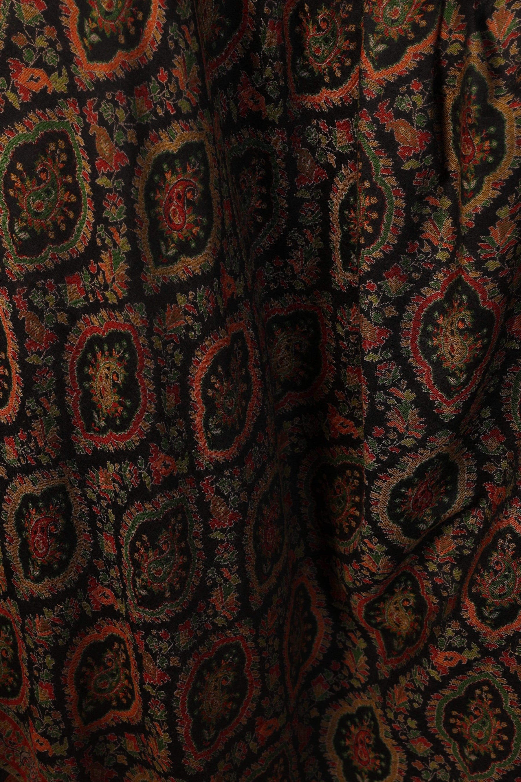 Pashtush His And Her Set Of Pure Wool Shawl and Pure Ethnic Weave Shawl With Wooden Chester Box, Beige and Multi colour - Image 14