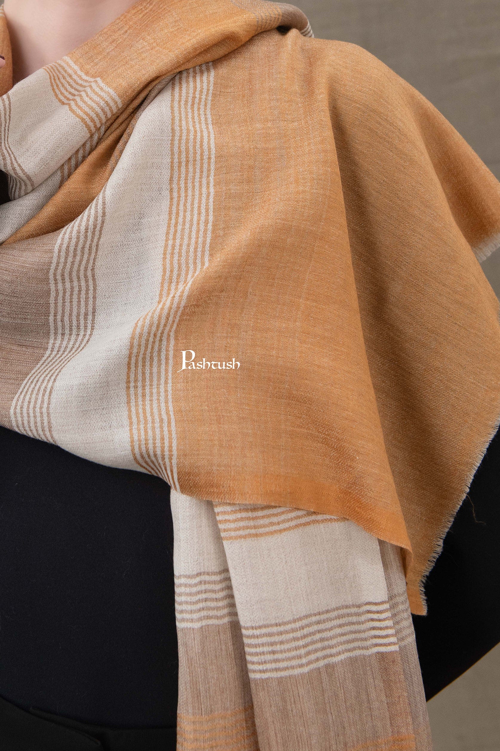Pashtush His And Her Set Of Twilight Stoles, Premium Gift Box Packaging, Black and Gold - Image 6
