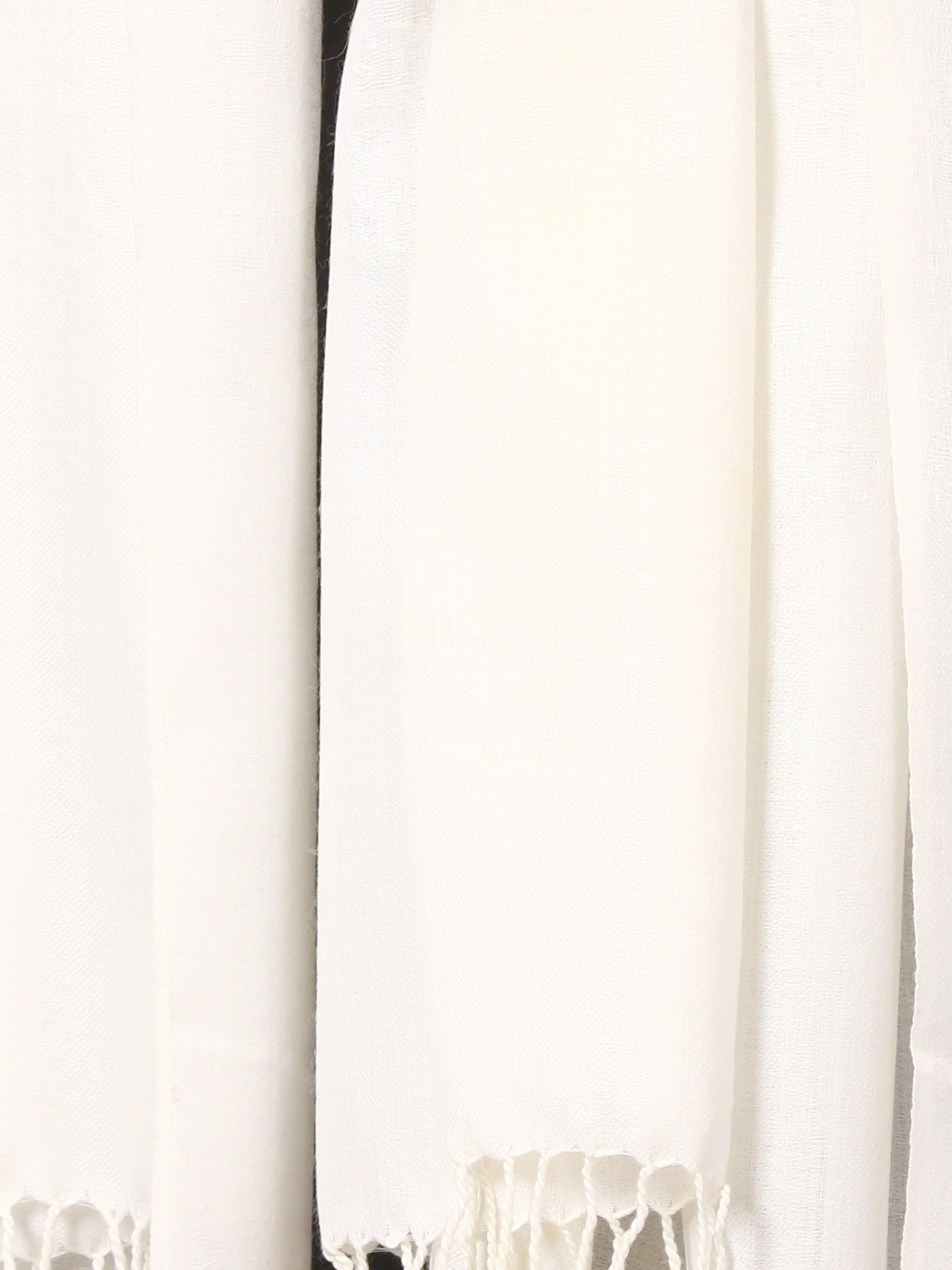 Pashtush Mens Fine Wool Jacquard Muffler - Ivory - Image 2