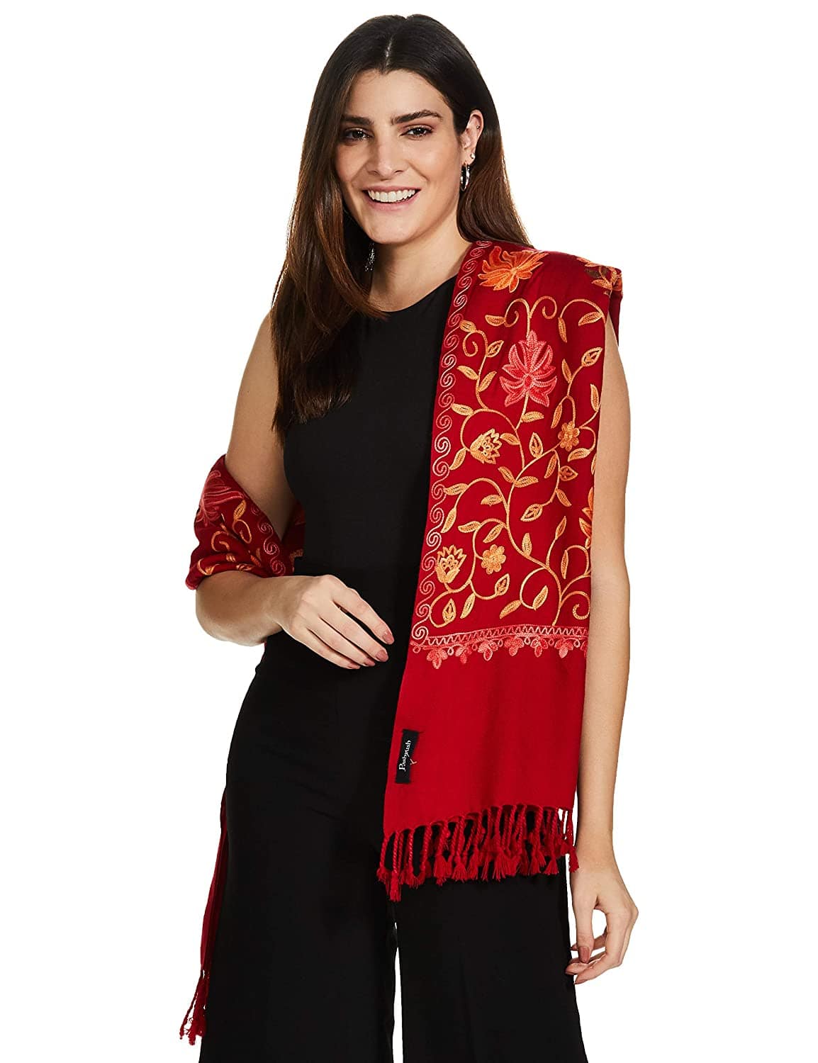 Pashtush Aari Embroidery, Woollen Stole - Image 3