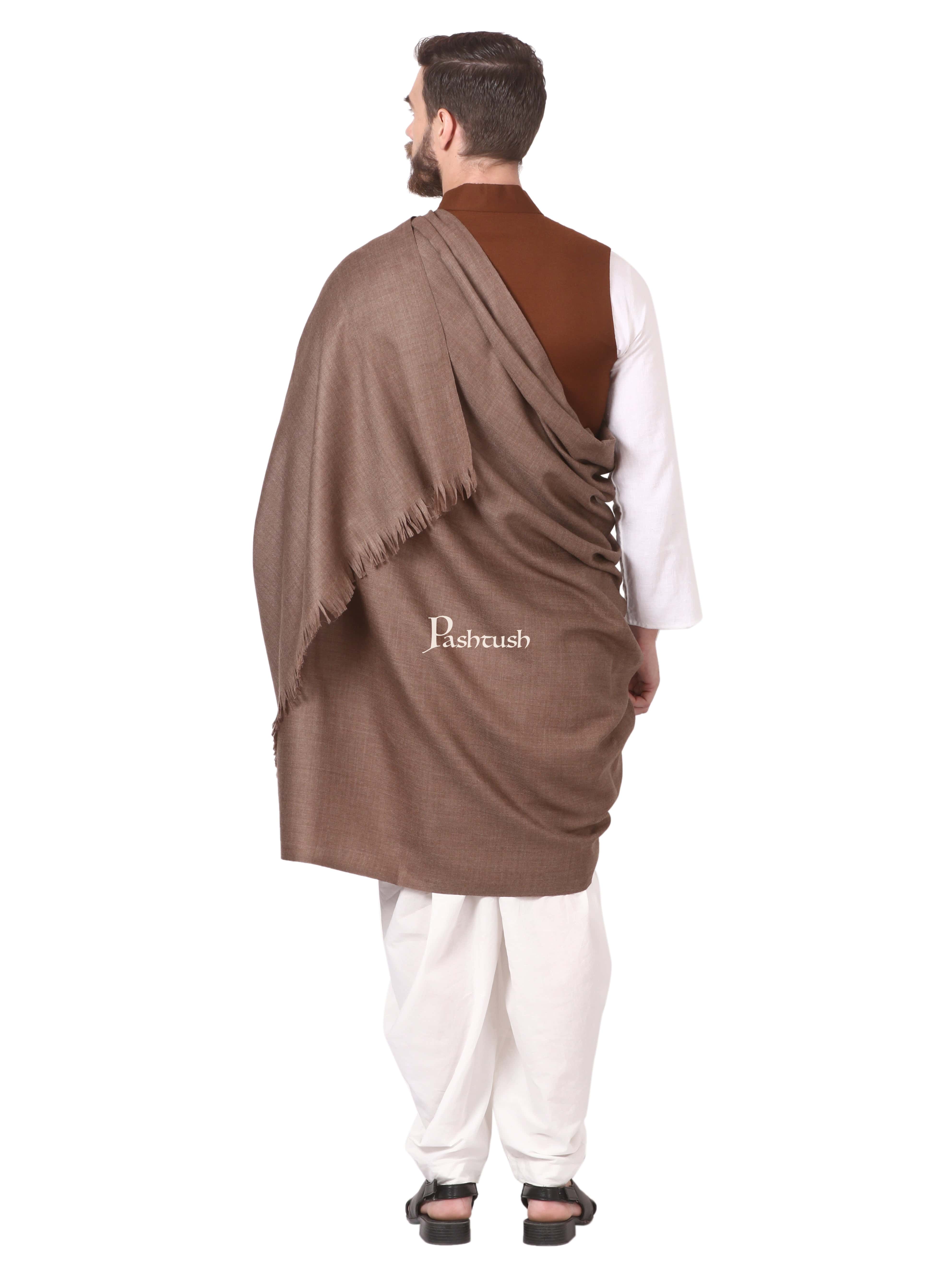 Pashtush Mens 1 Kg Shawl, Full Size, Extra Warm, Dark Brown - Image 4