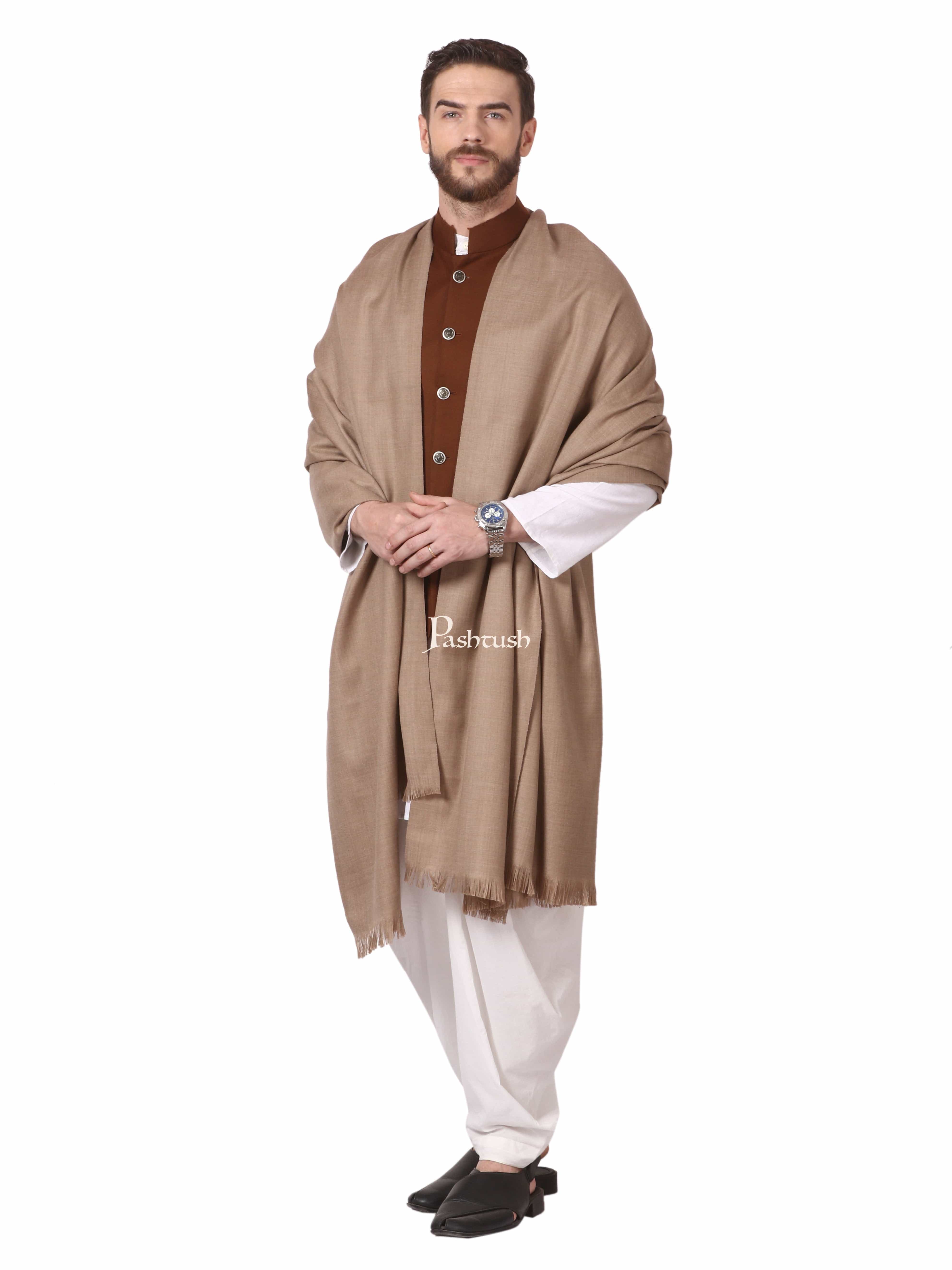 Pashtush Mens 1 Kg Shawl, Taupe